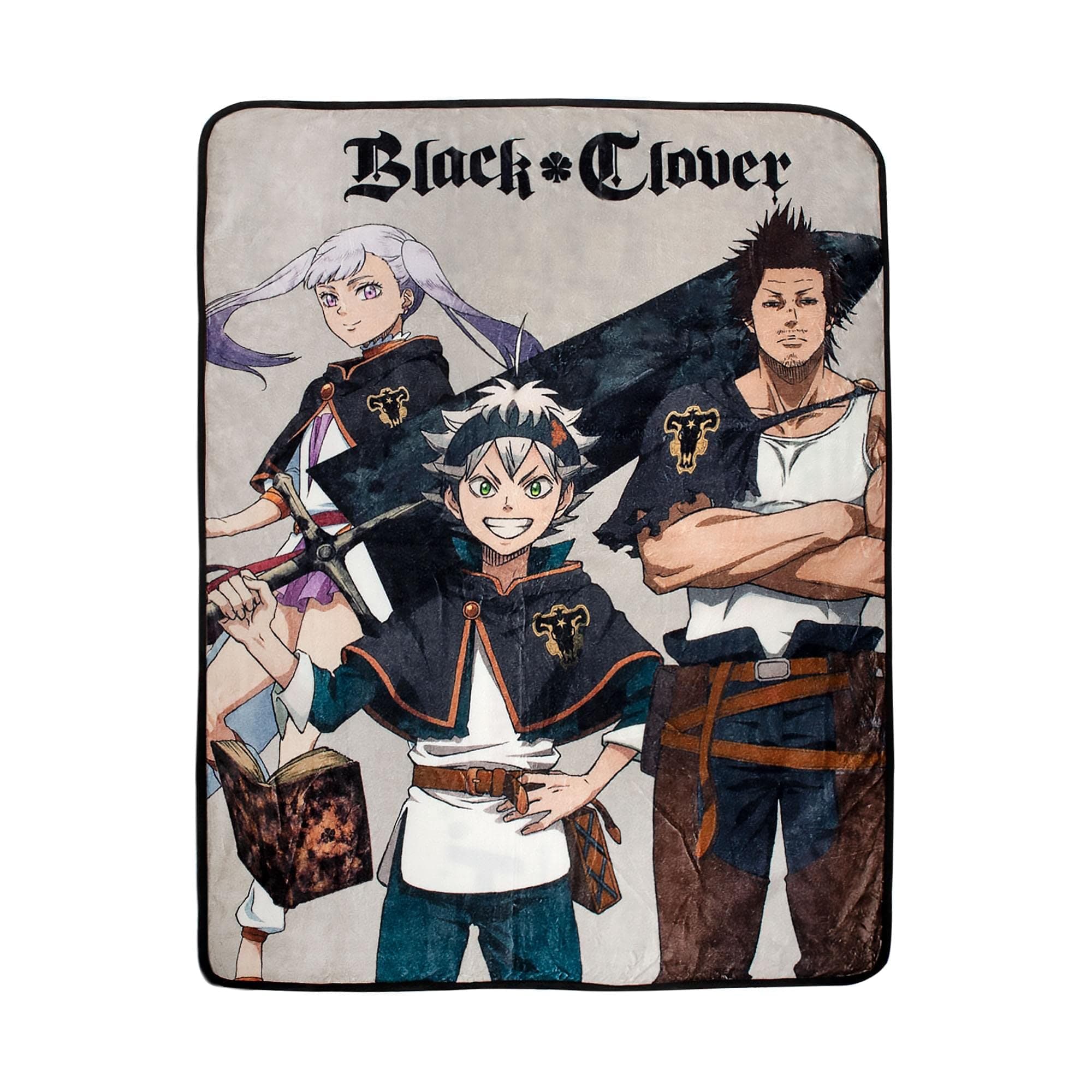 Black Clover Plush Throw Blanket | Super Soft Fleece Blanket, Cozy Sherpa Cover for Sofa and Bed, Home Decor Room Essentials | Anime Manga Gifts | 45 x 60 Inches