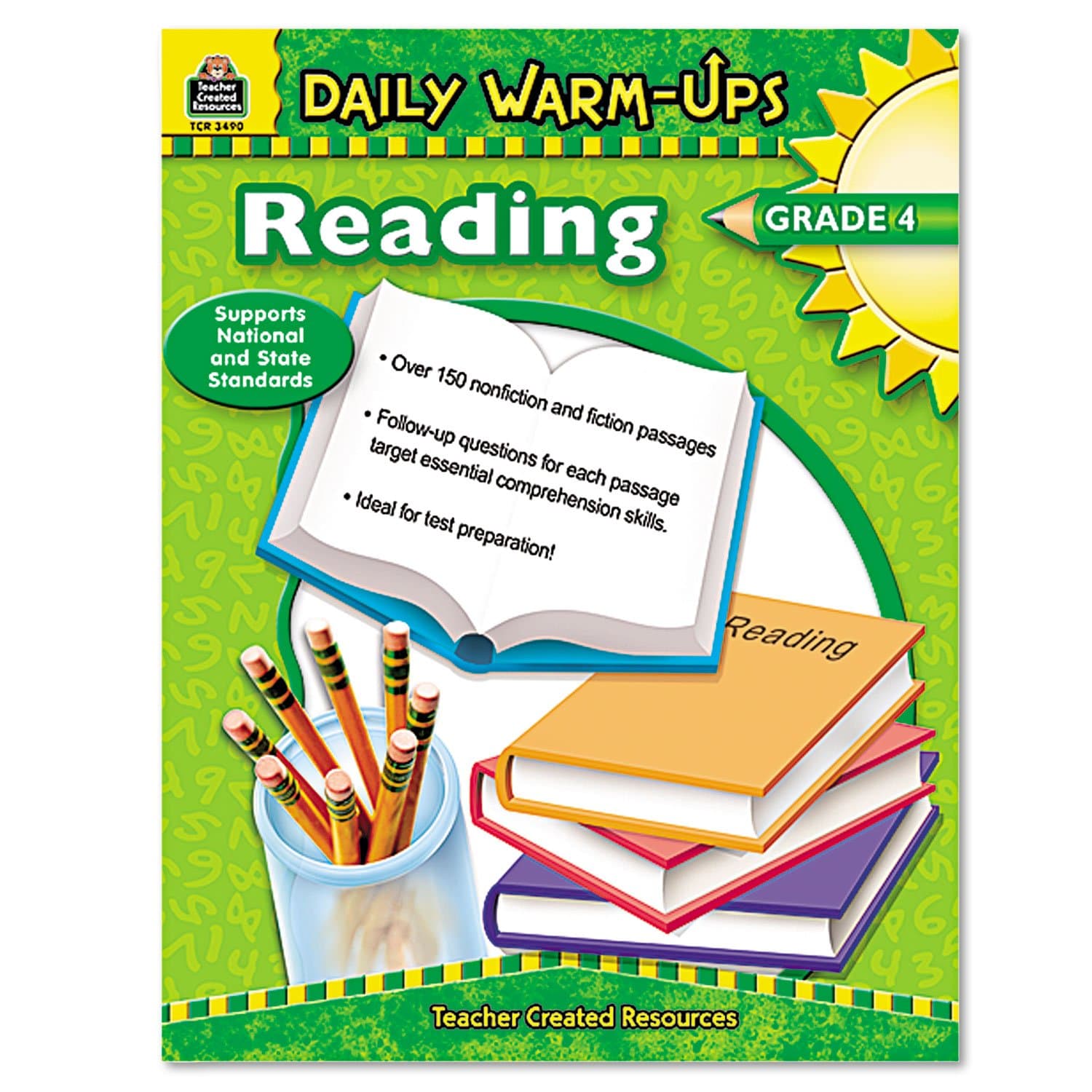 Teacher Created Resources 3490 Daily Warm-Ups Book, Reading, Grade 4
