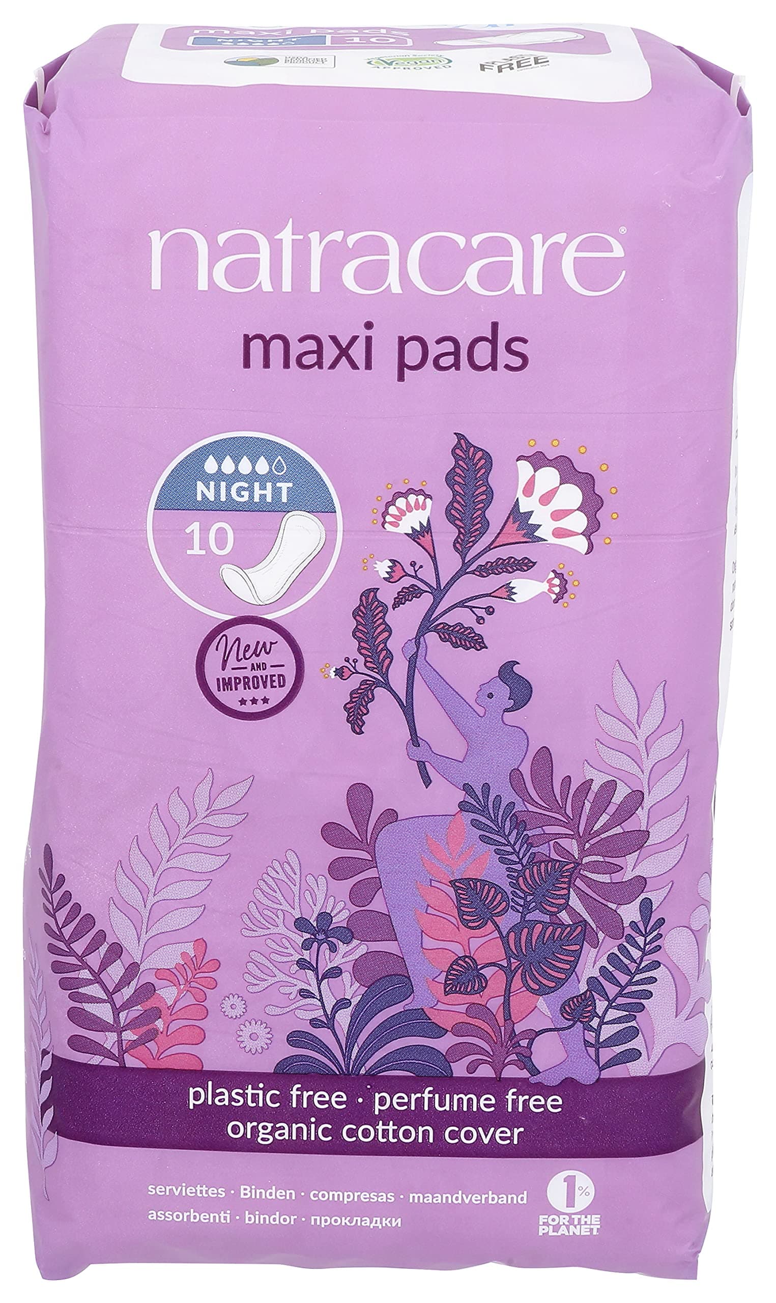 Natracare Night-Time Pads, 10 Count