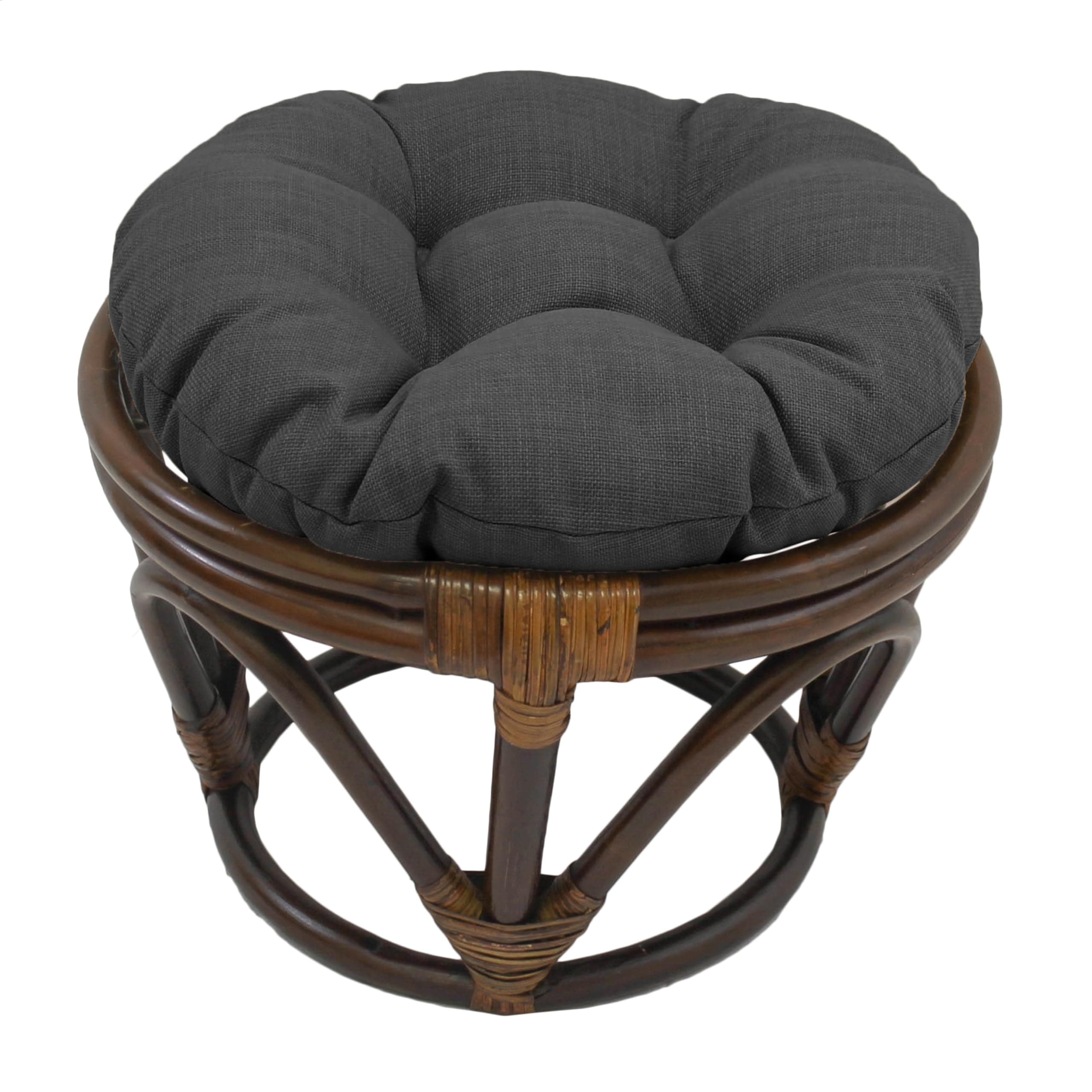 Blazing Needles 18-inch Round Indoor/Outdoor Footstool Cushion (Cushion Only) - 18 x 18 Cool Grey