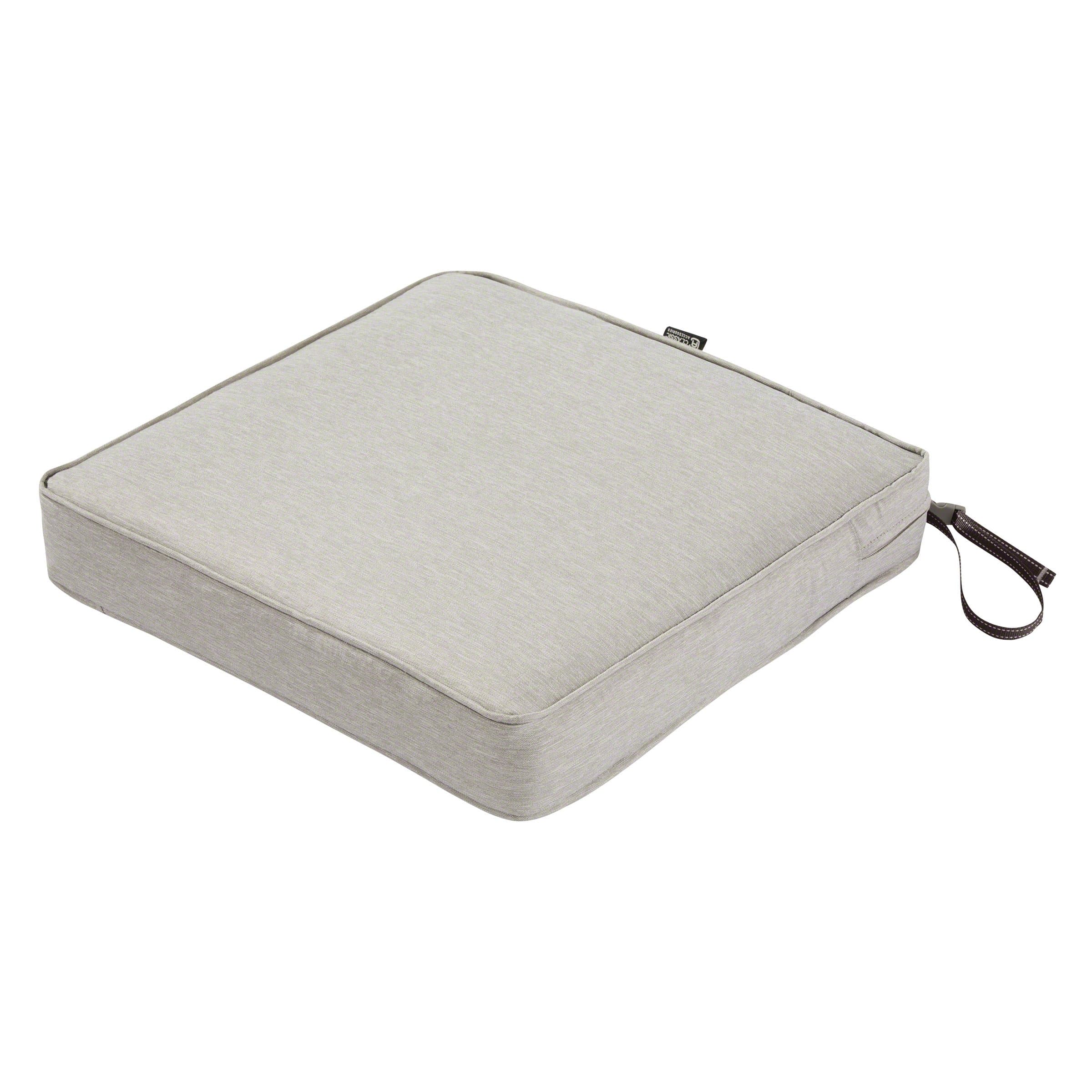 Classic Accessories 62-008-HGREY-EC Montlake Seat Cushion Foam and Slip Cover, Heather Grey, 19" Wide x 19" deep x 3" Thick