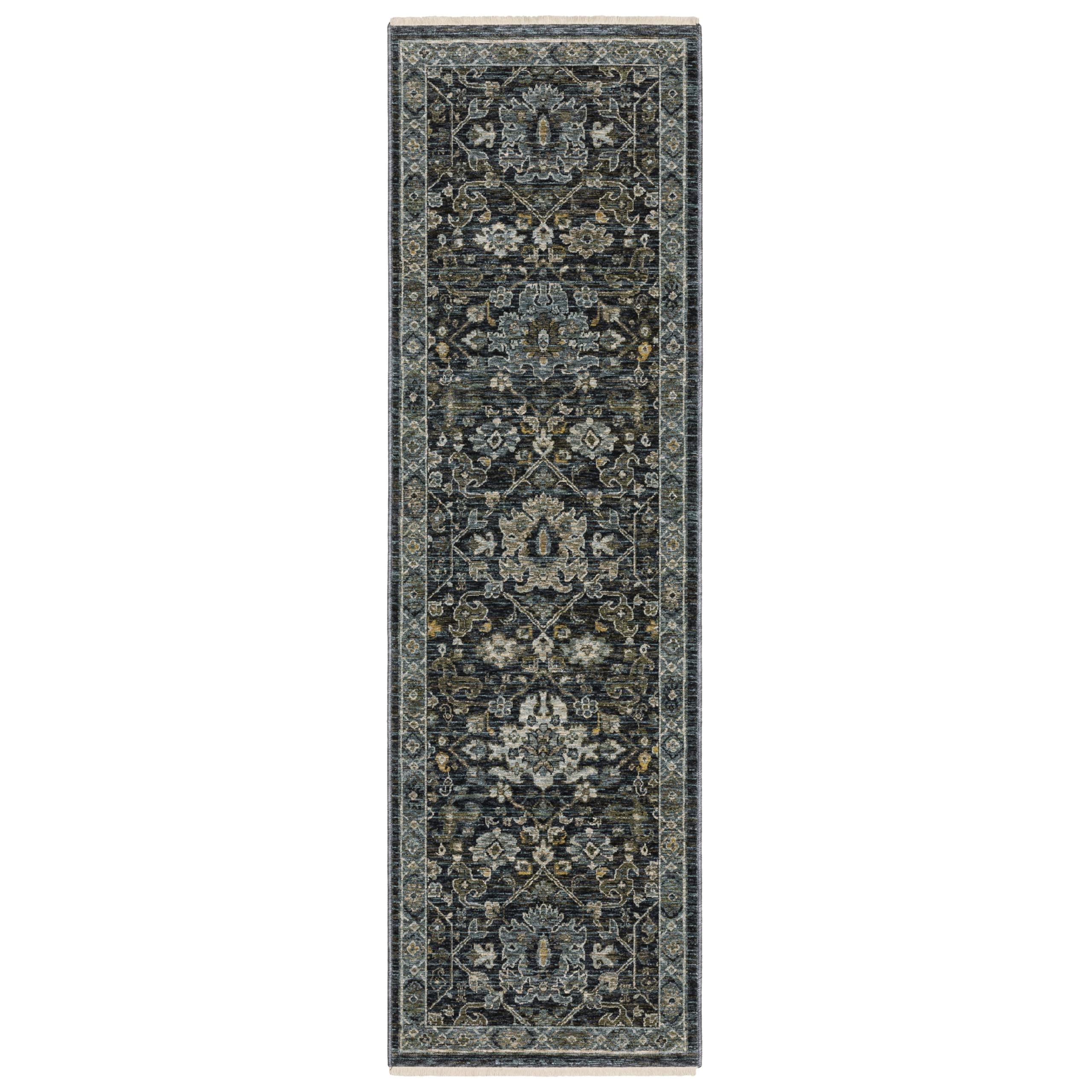 Oriental Weavers Aberdeen Area Rug - 533K1-2'3" x 7'6" - in Blue/Light Blue - Vintage Inspired, Stain Resistant, Family and Pet Friendly, Entryway, Hallway Runner Rug