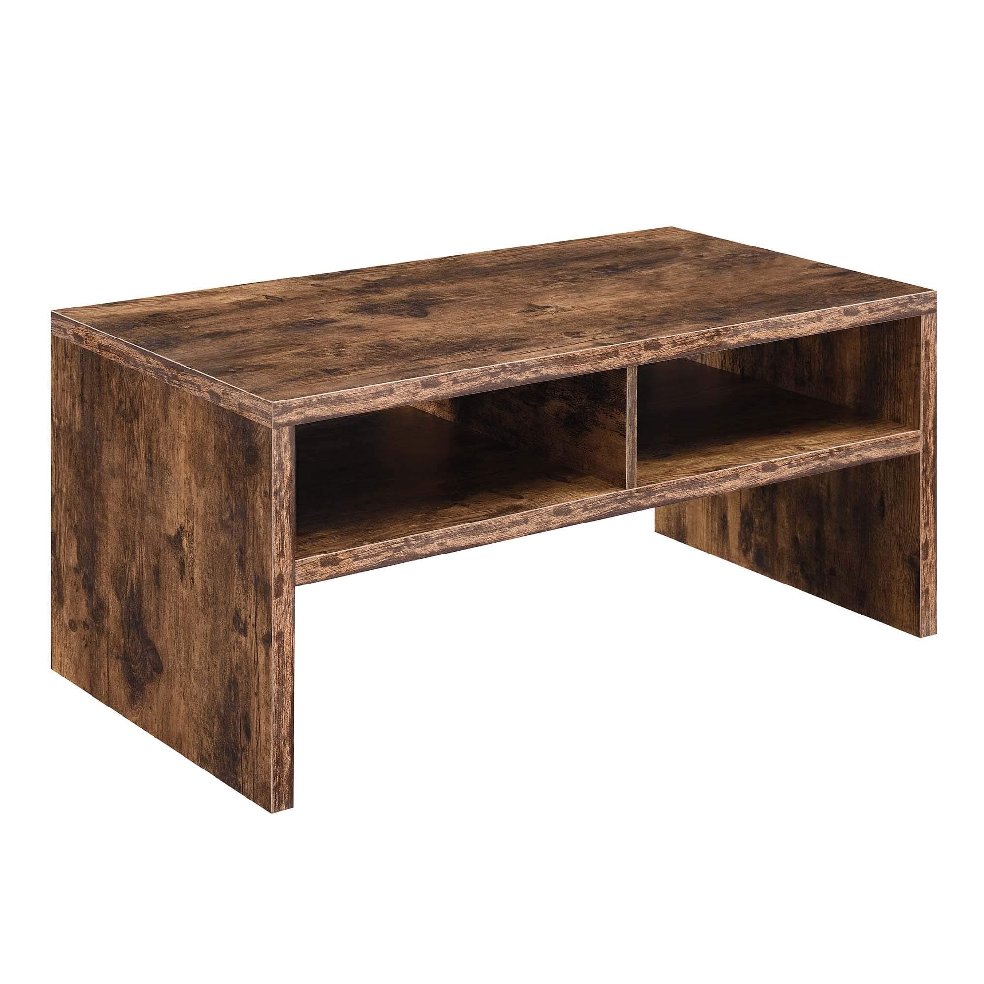 Convenience Concepts Northfield Admiral Deluxe Coffee Table with Shelves, Barnwood