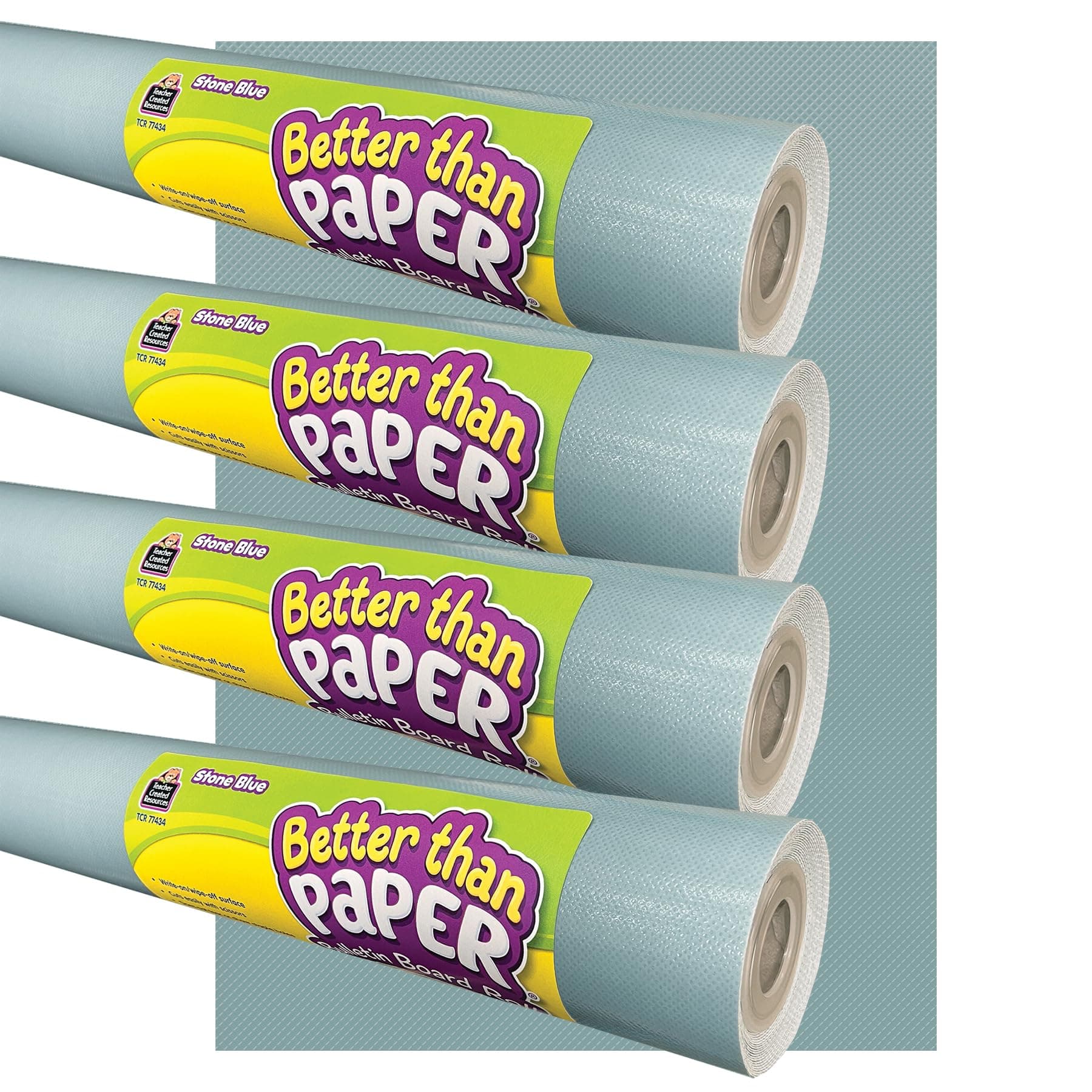 Teacher Created Resources Better Than Paper Bulletin Board Roll, 4' x 12', Stone Blue, 4 Rolls