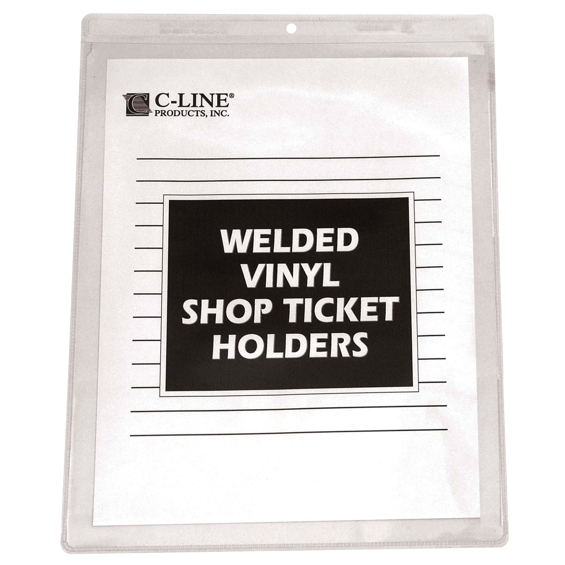 C-Line Vinyl Shop Ticket Holders, Both Sides Clear, 8.5 x 11 Inches, 50 per Box (80911)