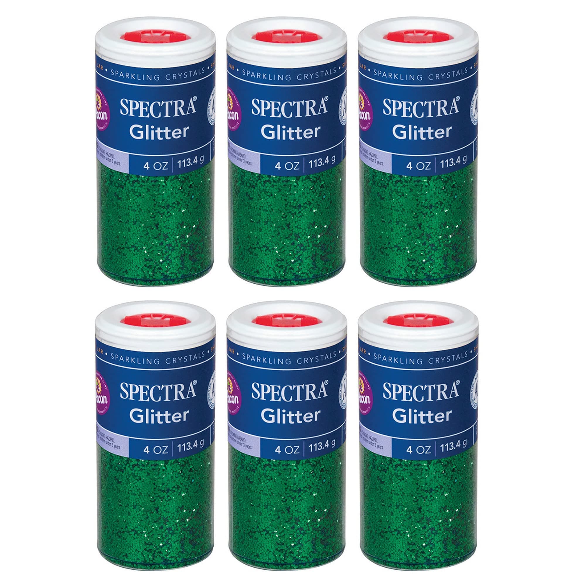 DIXON TICONDEROGA CO - PACON Spectra Glitter, Green, 4 oz. Per Jar, 6 Jars