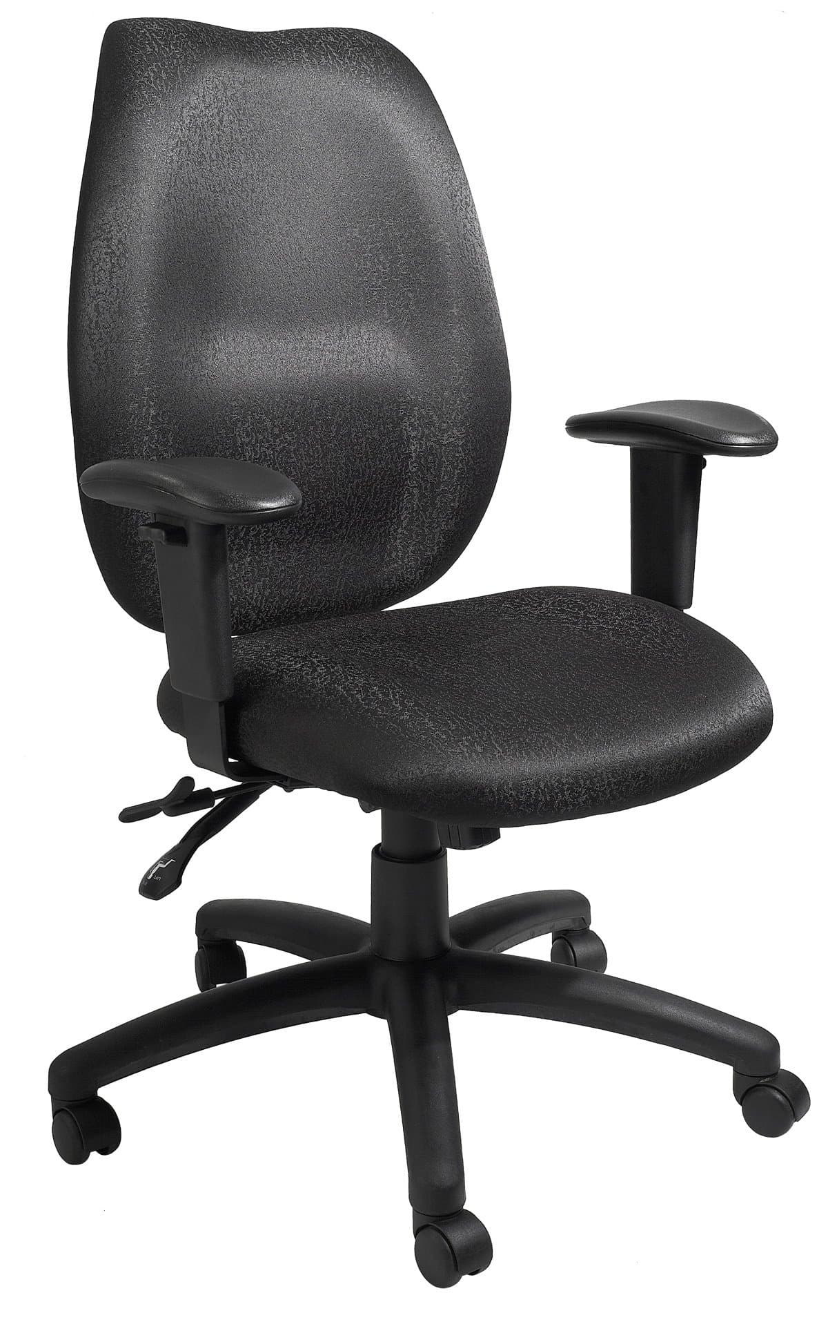Boss Office Products High Back Task Chair with Seat Slider in Black (B1002-SS-BK)