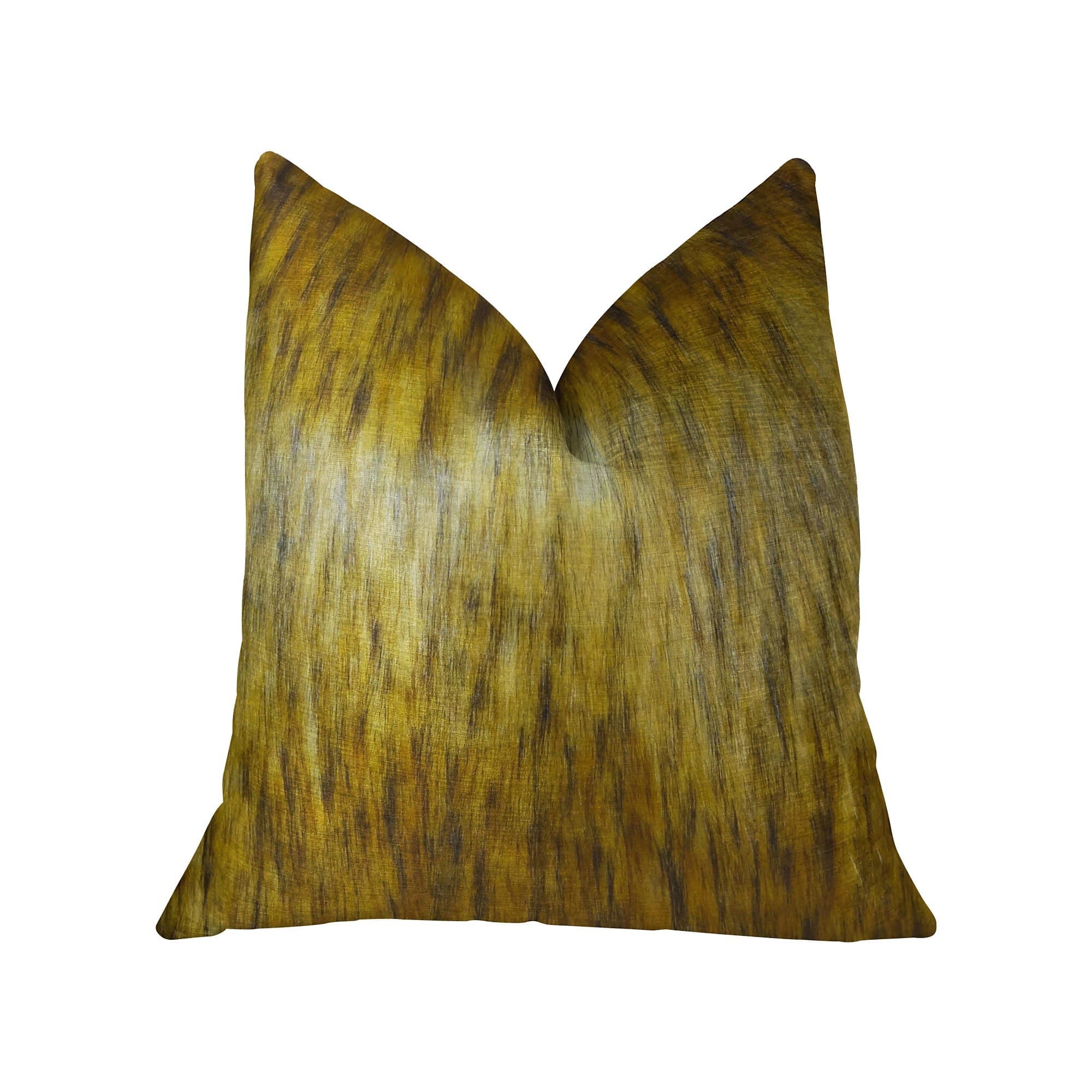 Plutus Brands Golden Wolf Throw Pillow, 24" x 24", Light & Dark Brown