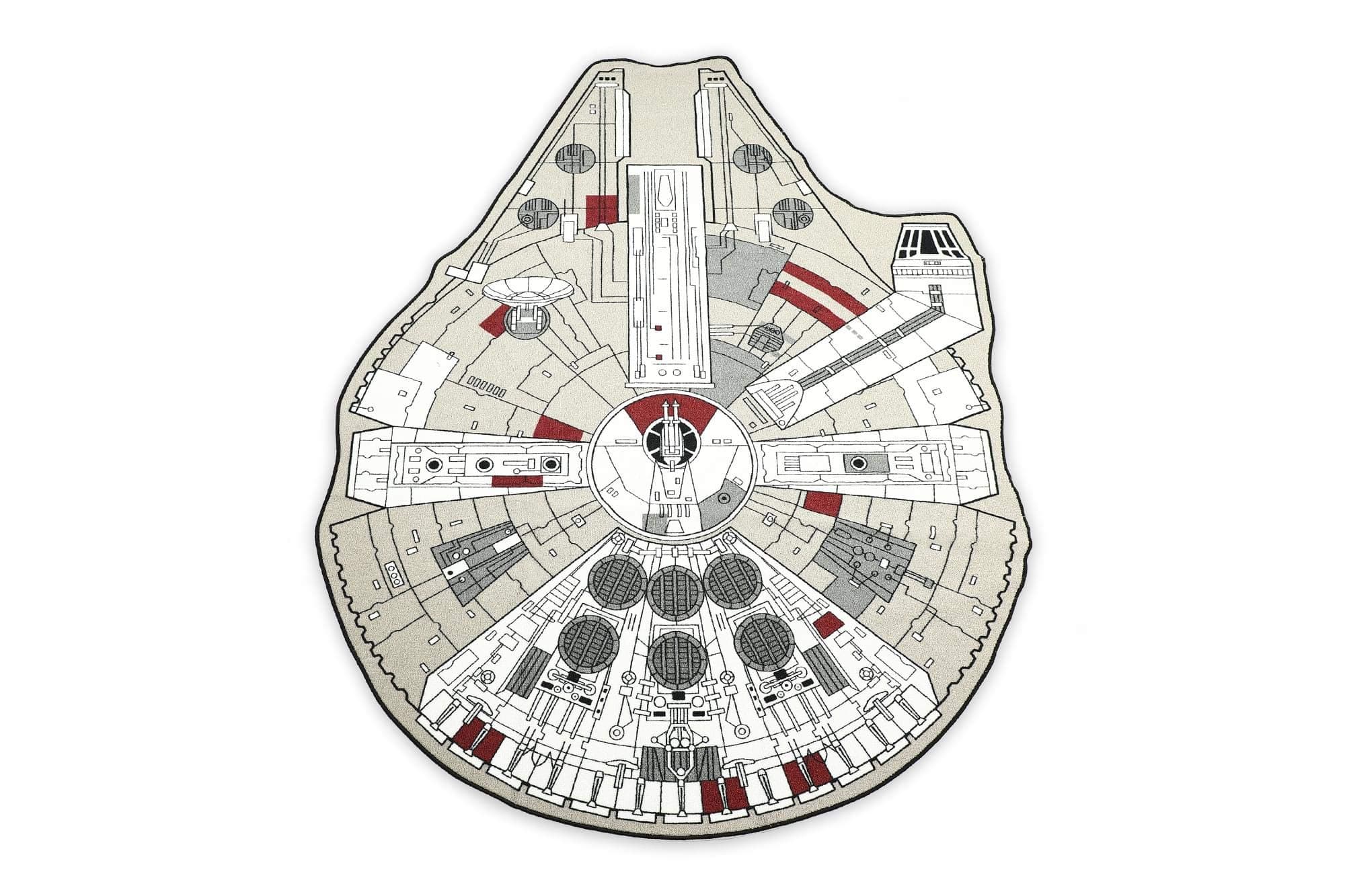 Star Wars Han Solo's Millennium Falcon Large Area Rug Decor | Indoor Floor Rug Mat | Rugs for Living Room, Bedroom, Kids Room, Playroom | 79 x 104 Inches