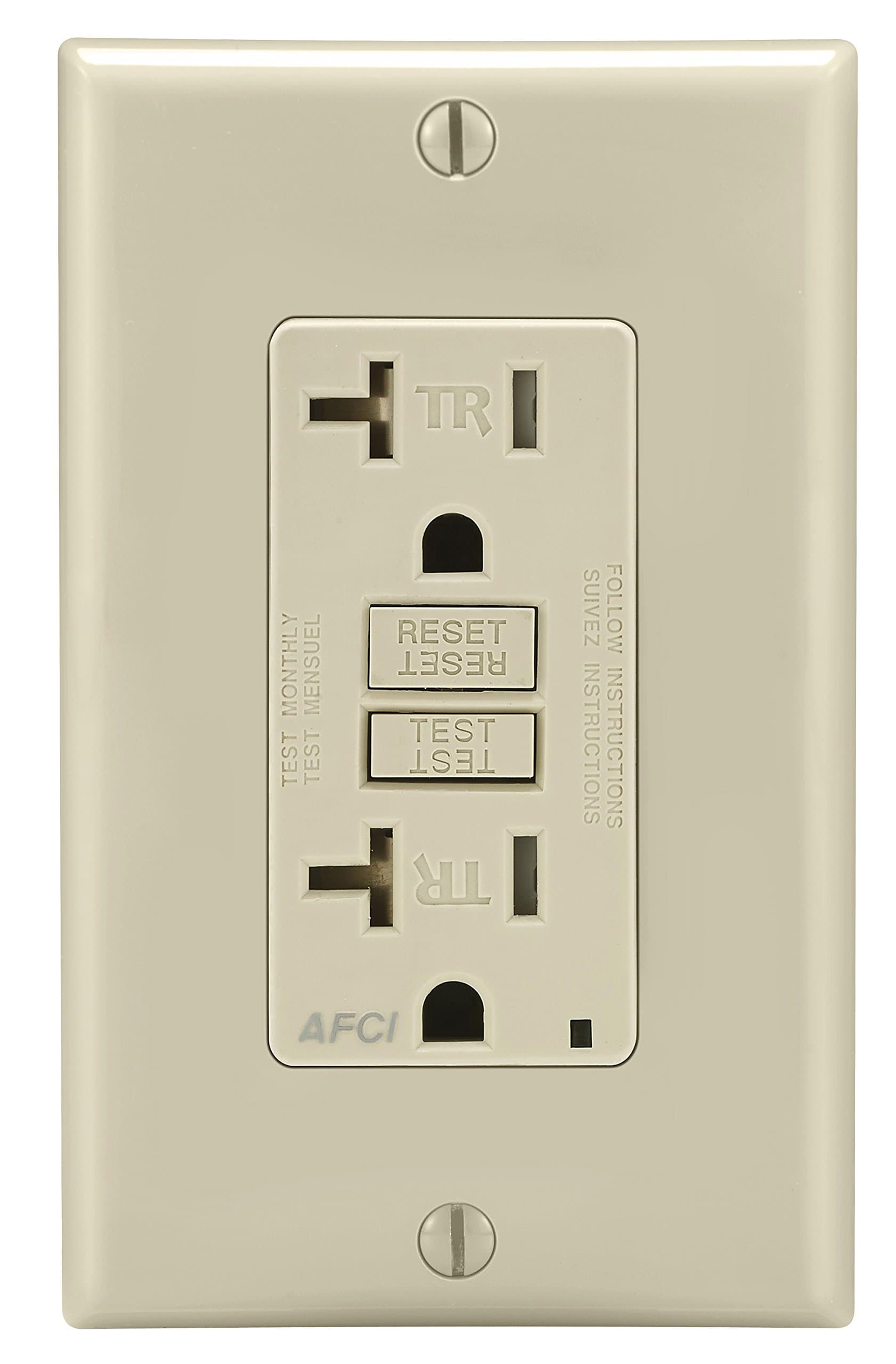 Leviton 20 amps 125 Volt Duplex Light Almond AFCI Outlet 5-20R