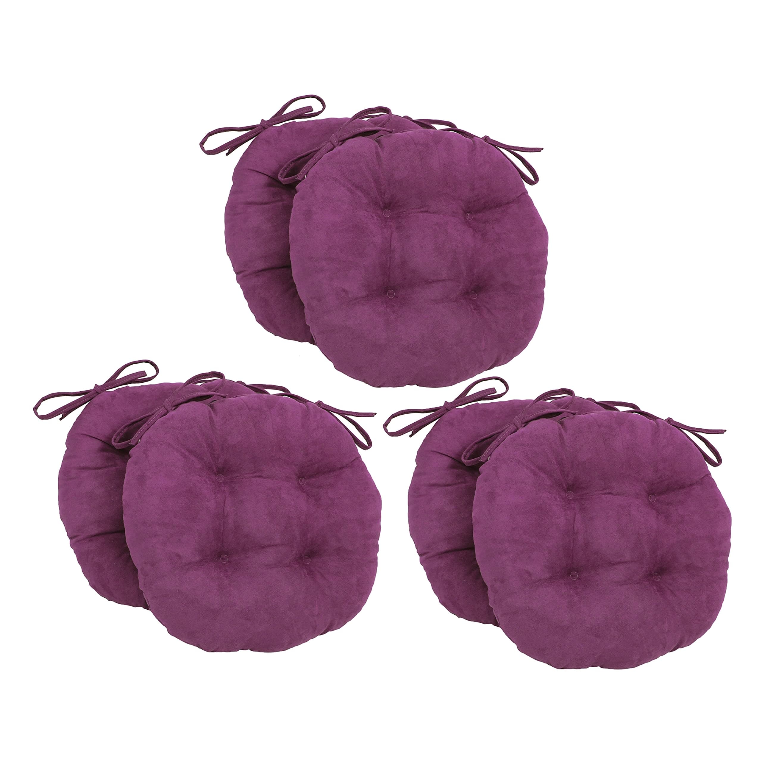 Blazing Needles 16-inch Round Indoor Microsuede Chair Cushions (Set of 2, 4, or 6) Ultra Violet Set of 6
