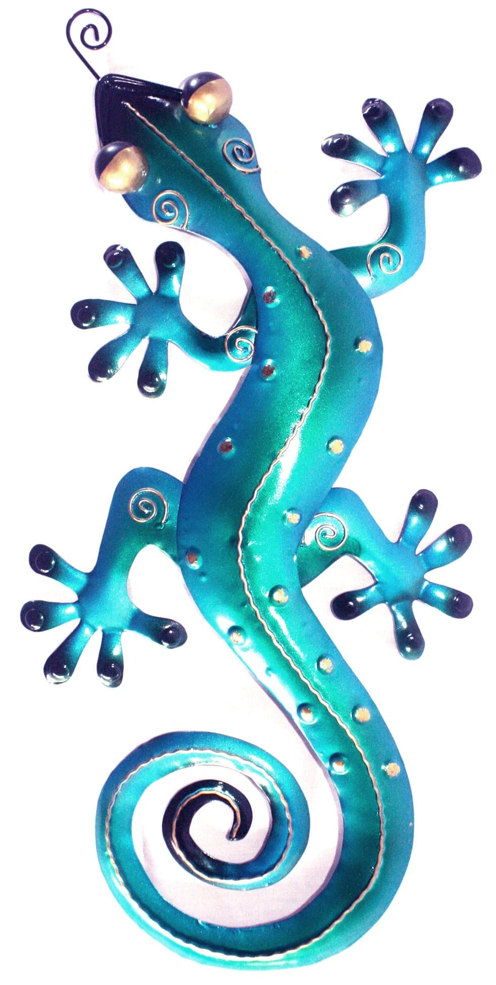 D-Art Collection Iron Blue Gecko Wall Décor Medium