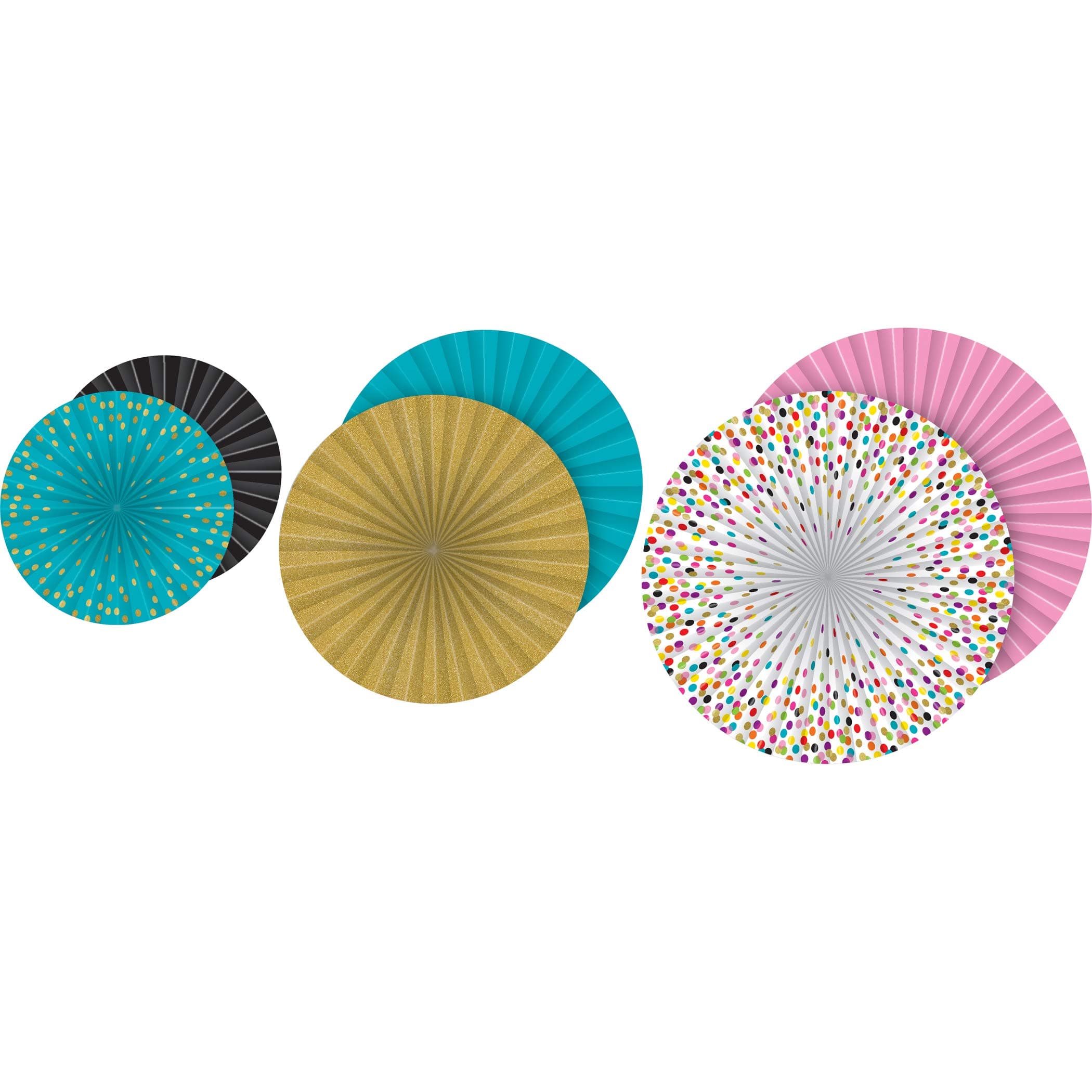 Teacher Created Resources 77107 Confetti Hanging Paper Fans