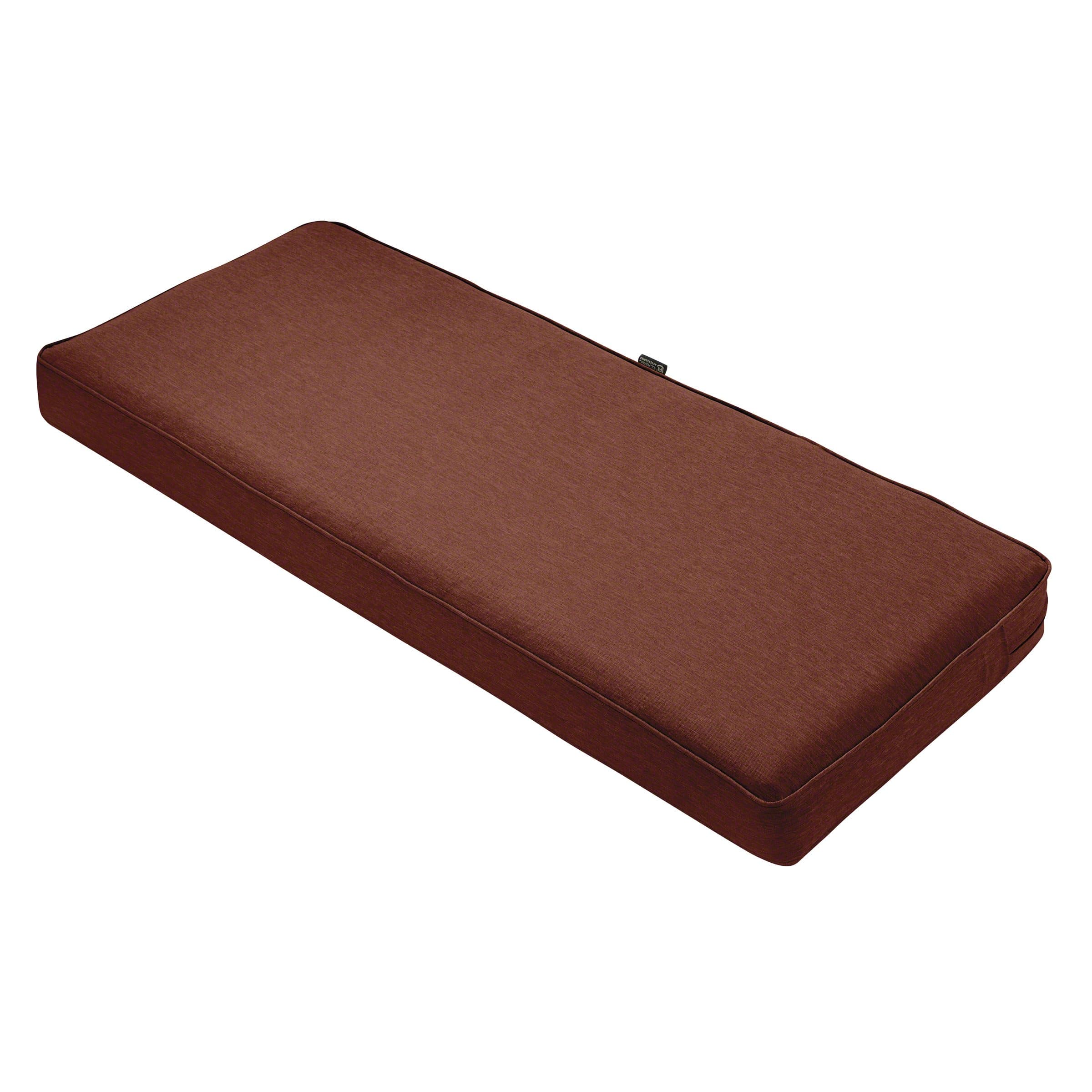 Classic Accessories Montlake FadeSafe Water-Repellent 42 x 18 x 3 Inch Outdoor Bench Cushion, Heather Henna