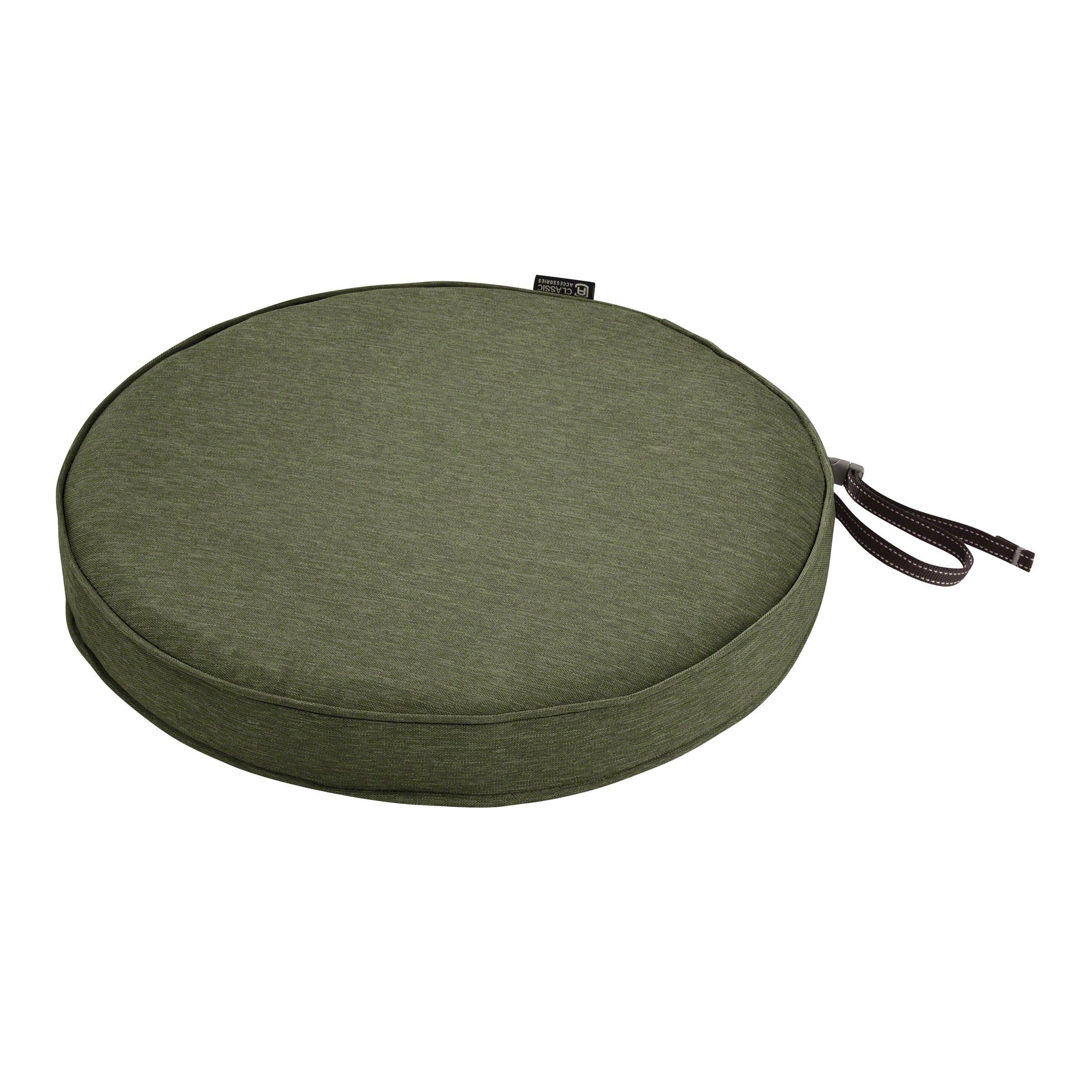 Classic Accessories 62-002-HFERN-EC Montlake Cushion Foam and Slip Cover, Heather Fern, 15" Diameter Round x 2" Thick