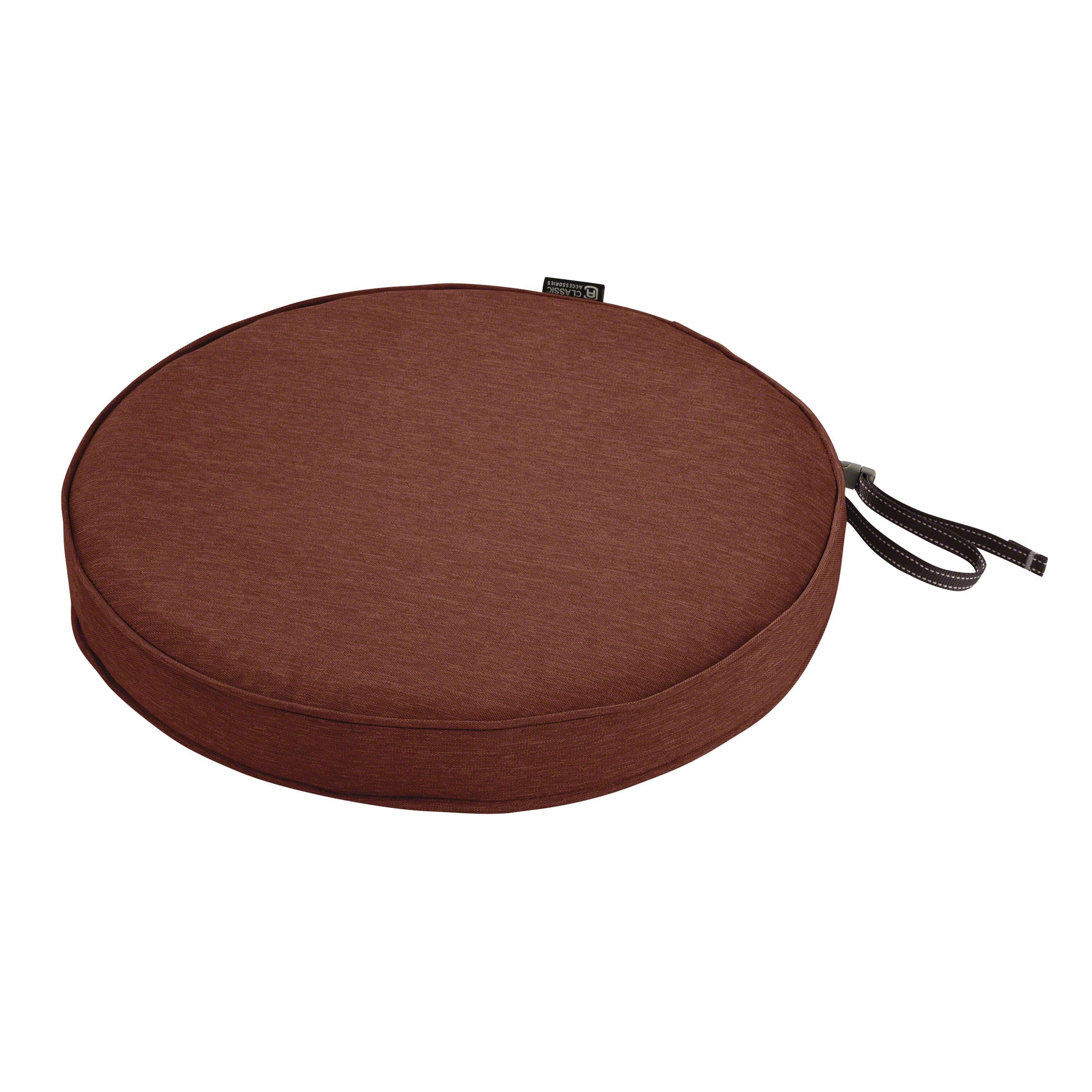 Classic Accessories 62-002-HHENNA-EC Montlake Cushion Foam and Slip Cover, Heather Henna, 15" Diameter Round x 2" Thick