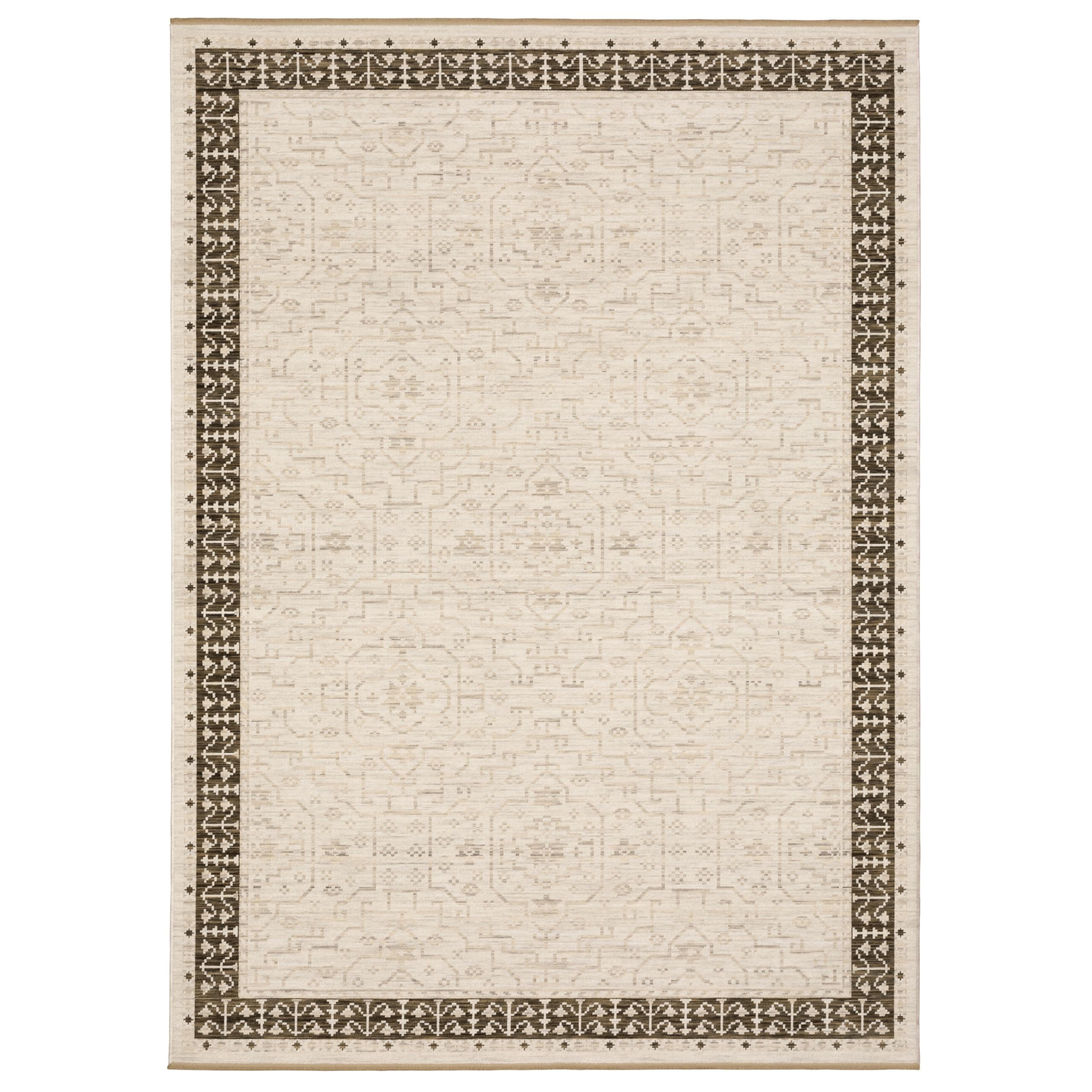 Oriental Weavers Acacia Machine Woven Area Rug - ACA02-3'3" x 5' - in Beige/Brown - Traditional Style Bedroom, Bathroom, Entryway Rug