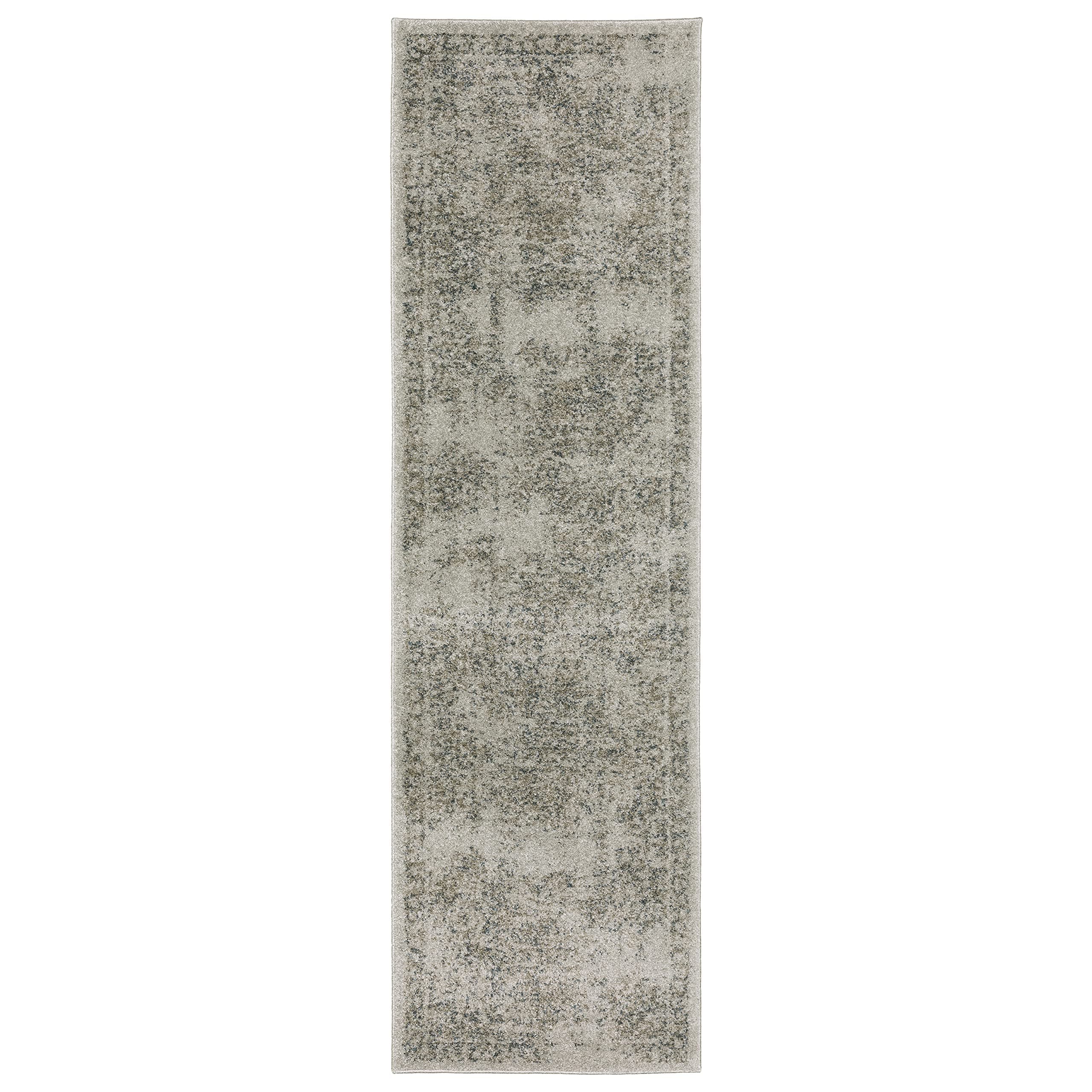 Oriental Weavers Alton Area Rug - 070E9 - 2'3" x 7'6" - in Grey/ Beige - Vintage Inspired, Stain Resistant, Family and Pet Friendly , Entryway, Hallway Runner Rug