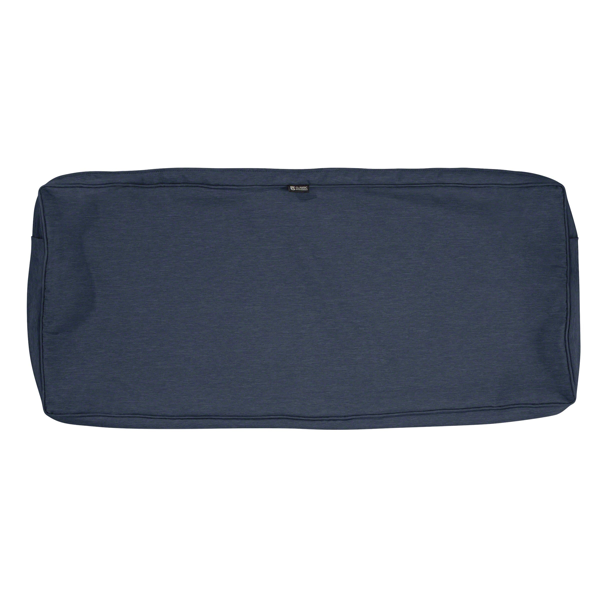 Classic Accessories 60-137-015501-RT Montlake Patio Bench Seat Cushion Slip Cover, Heather Indigo, 42" x 18" x 3" Thick