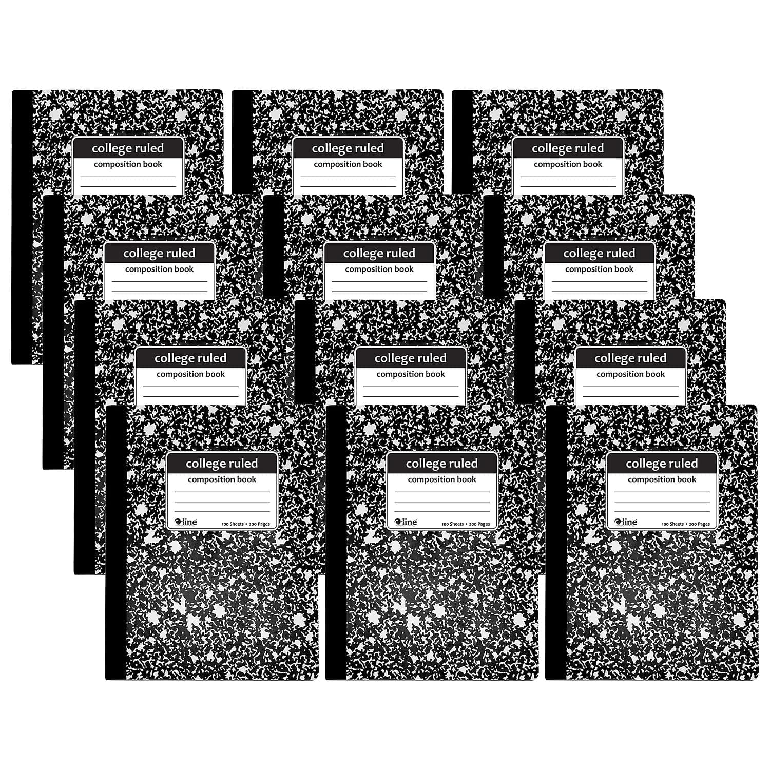 C-Line Composition Notebook, 100 Page, College Ruled, Black Marble, 12/Pack (CLI22022-12)
