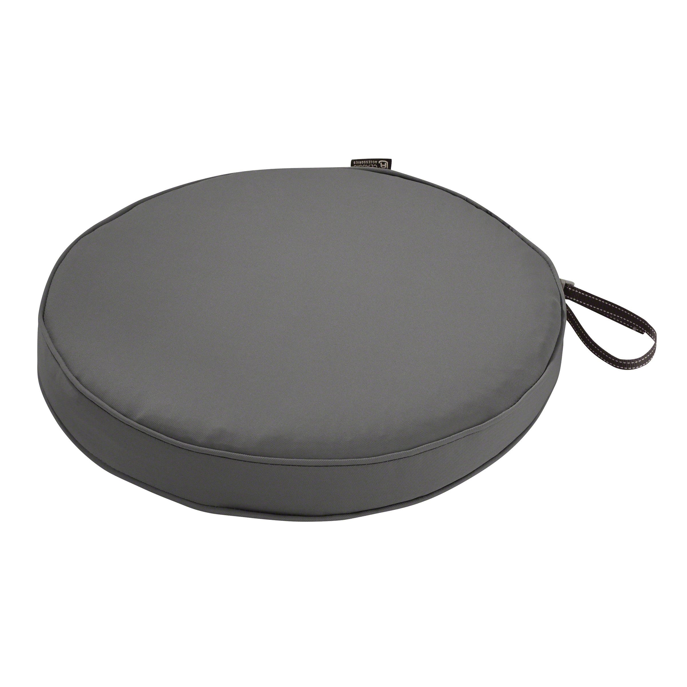 Classic Accessories 62-002-LCHARC-EC Montlake Cushion Foam and Slip Cover, Light Charcoal, 15" diameter round x 2" thick