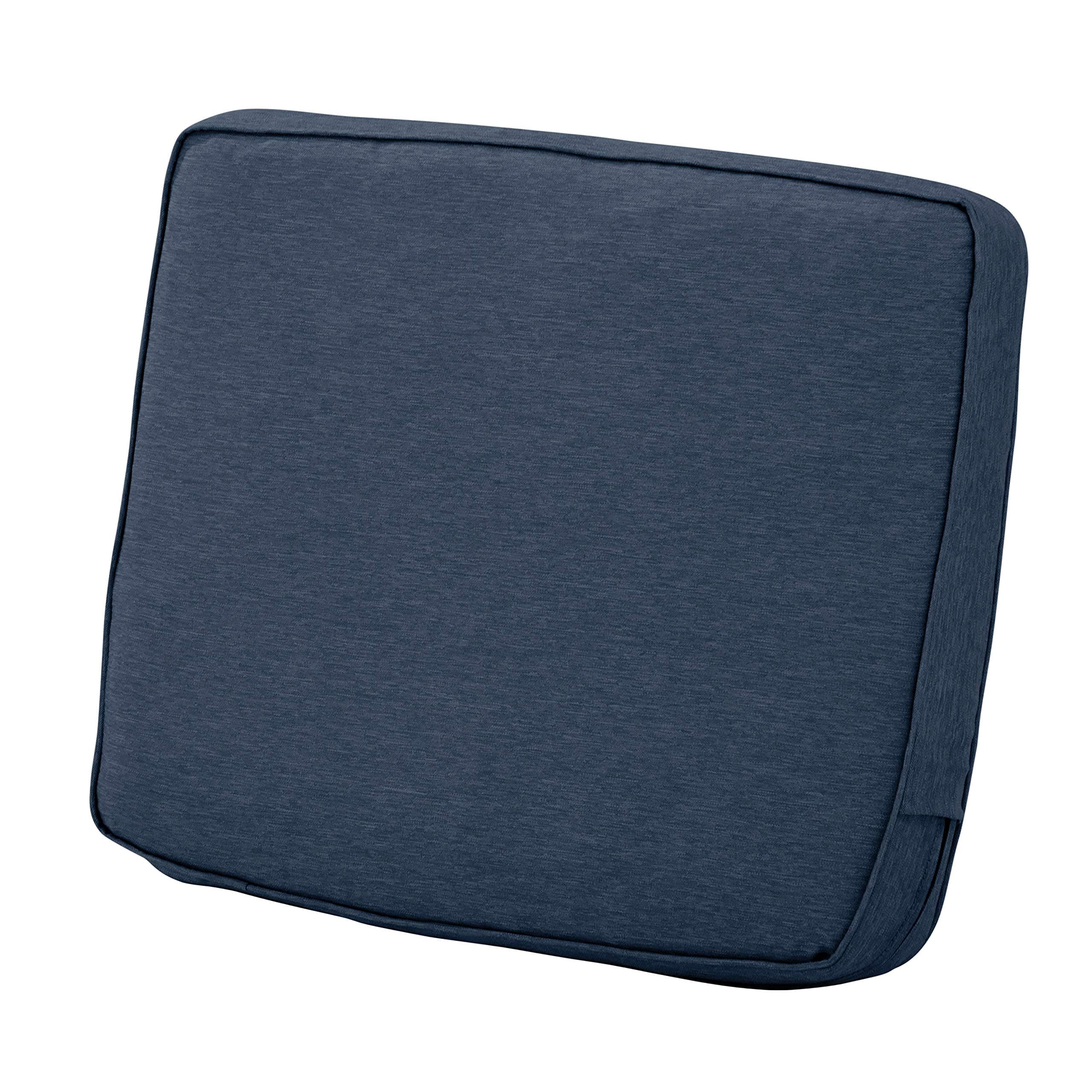 Classic Accessories Montlake Water-Resistant 21 x 22 x 4 Inch Patio Lounge Back Cushion, Heather Indigo Blue, Outdoor Loveseat Cushions