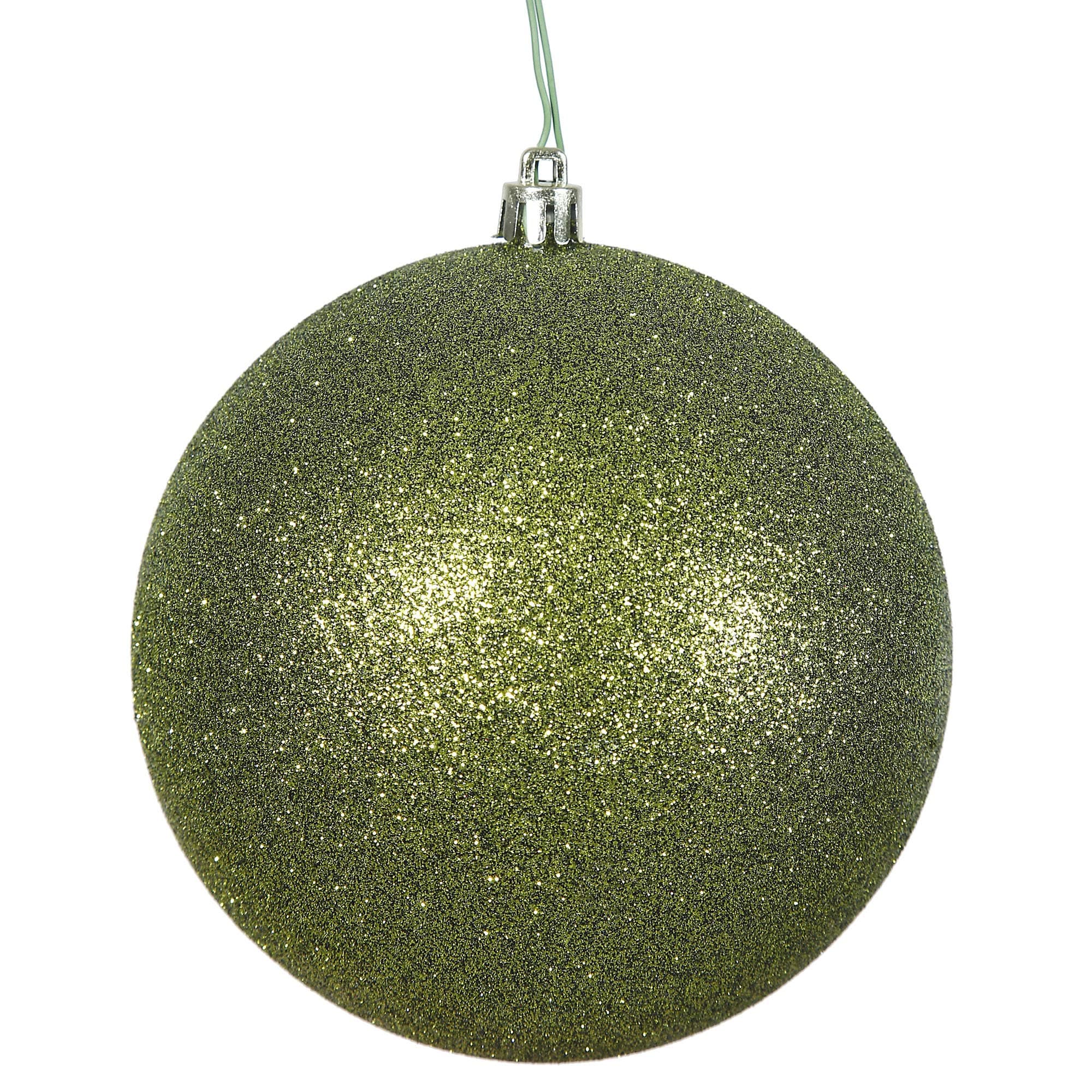 Vickerman N592014DSV Shiny Ball Drilled Cap, 8", Olive