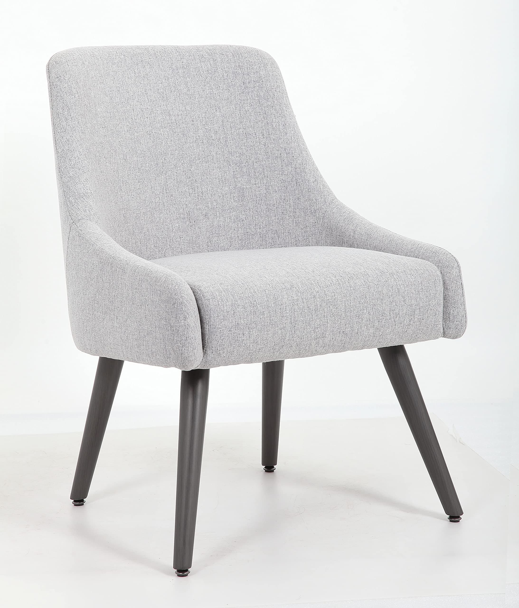 Boss Office Products Boyle Poly-Linen Weave Guest Chair with Metal Legs in Grey