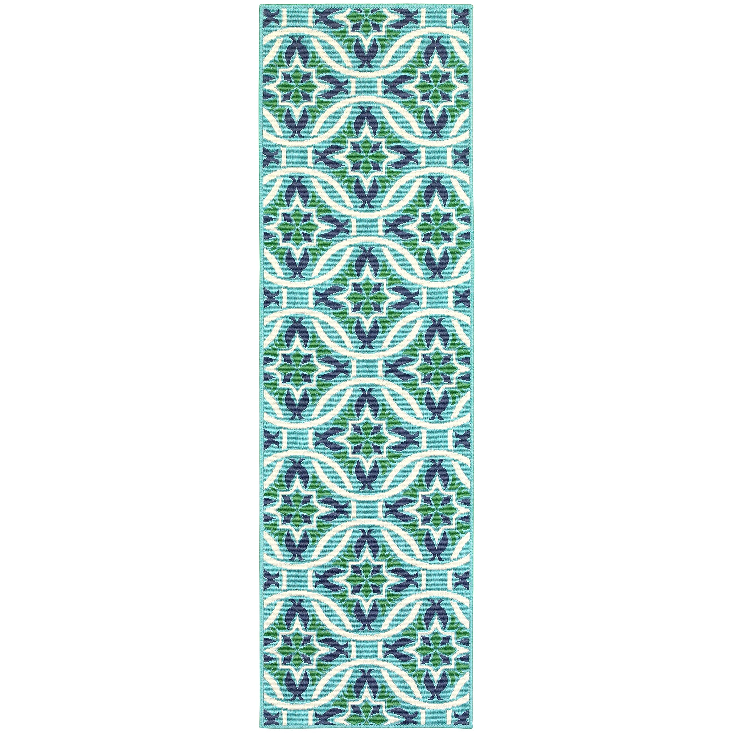 Oriental Weavers Meridian Area Rug, 2" x 8", Blue/Green