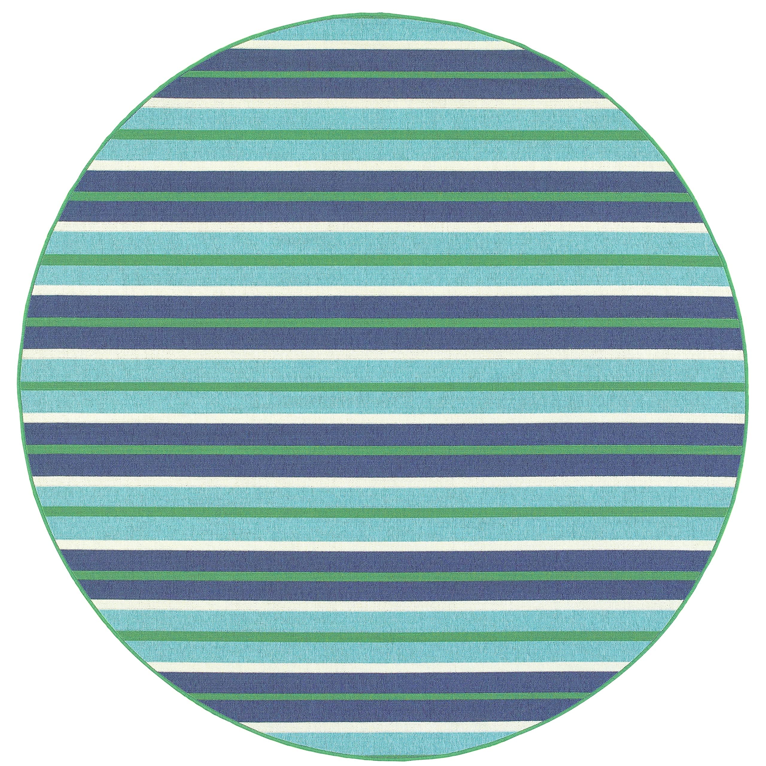 Oriental Weavers Meridian 7'10" Round Machine Woven Rug in Blue