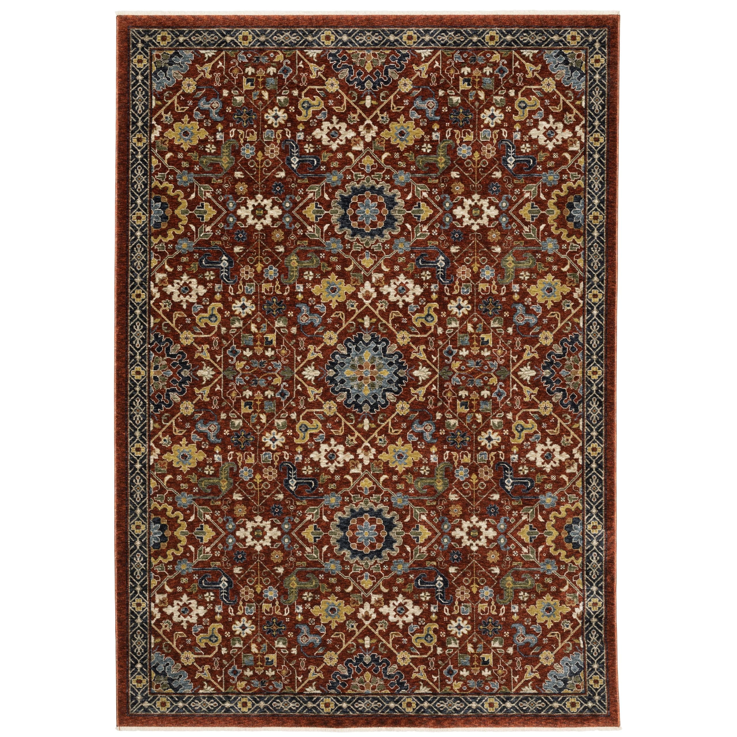 Oriental Weavers Aberdeen Area Rug - 006R1-2' x 3' - in Red/Multi - Vintage Inspired, Stain Resistant, Family and Pet Friendly, Entryway, Bathroom Accent Rug