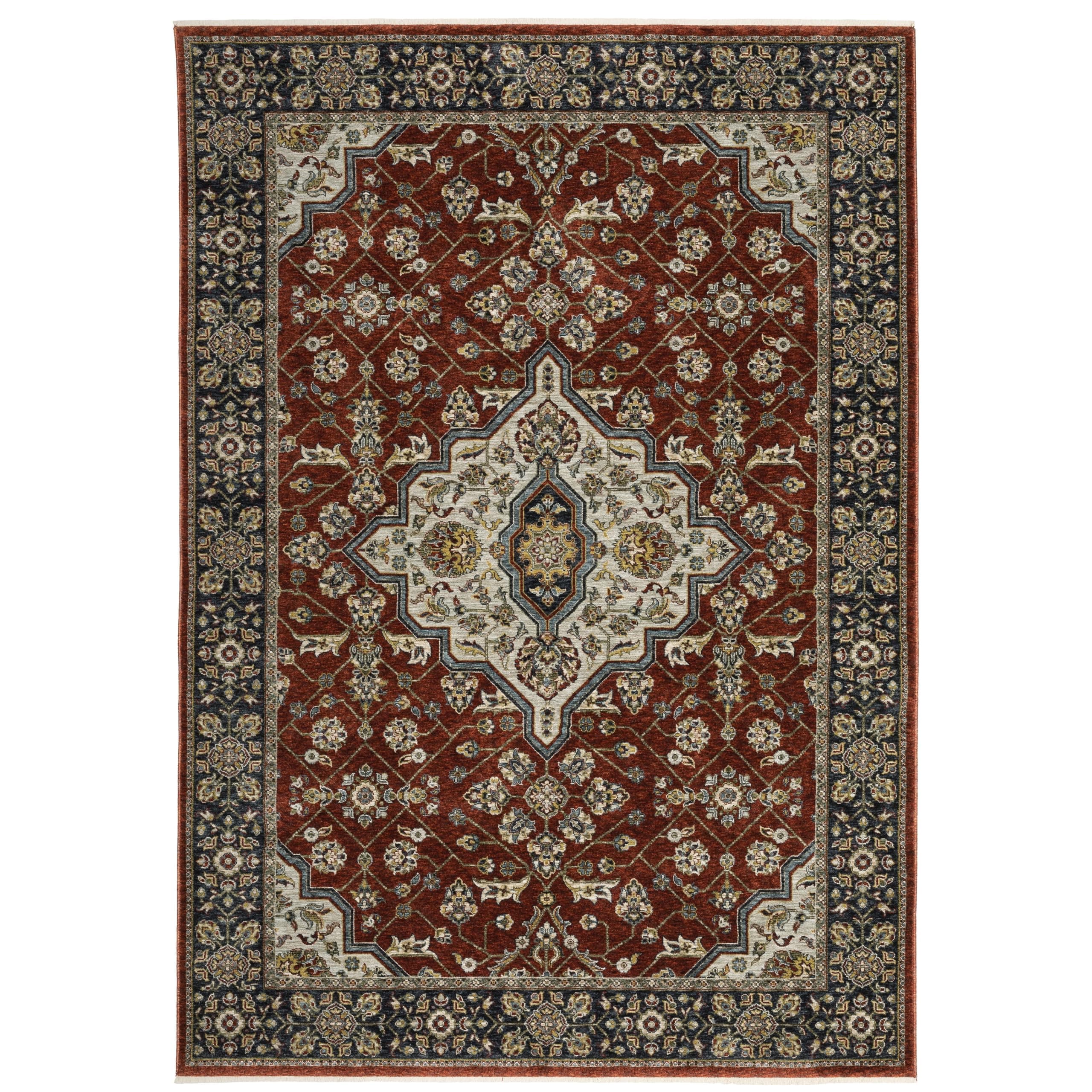 Oriental Weavers Aberdeen Area Rug - 4151R - 2' x 3' - in Red/Blue - Vintage Inspired, Stain Resistant, Family and Pet Friendly, Entryway, Bathroom Accent Rug