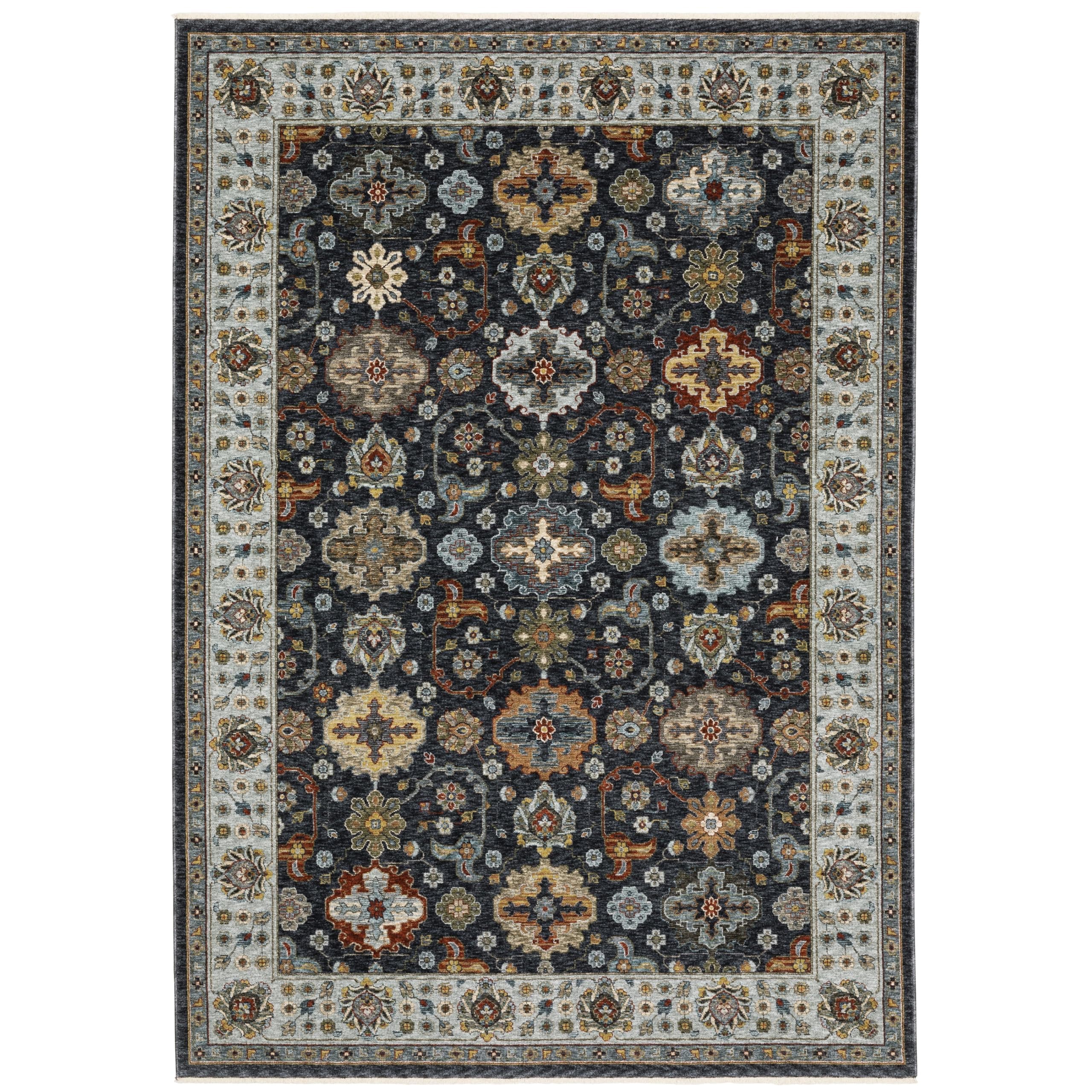 Oriental Weavers Aberdeen Area Rug - 561B1 - 2' x 3' - in Blue/ Multi - Vintage Inspired, Stain Resistant, Family and Pet Friendly , Entryway, Bathroom Accent Rug