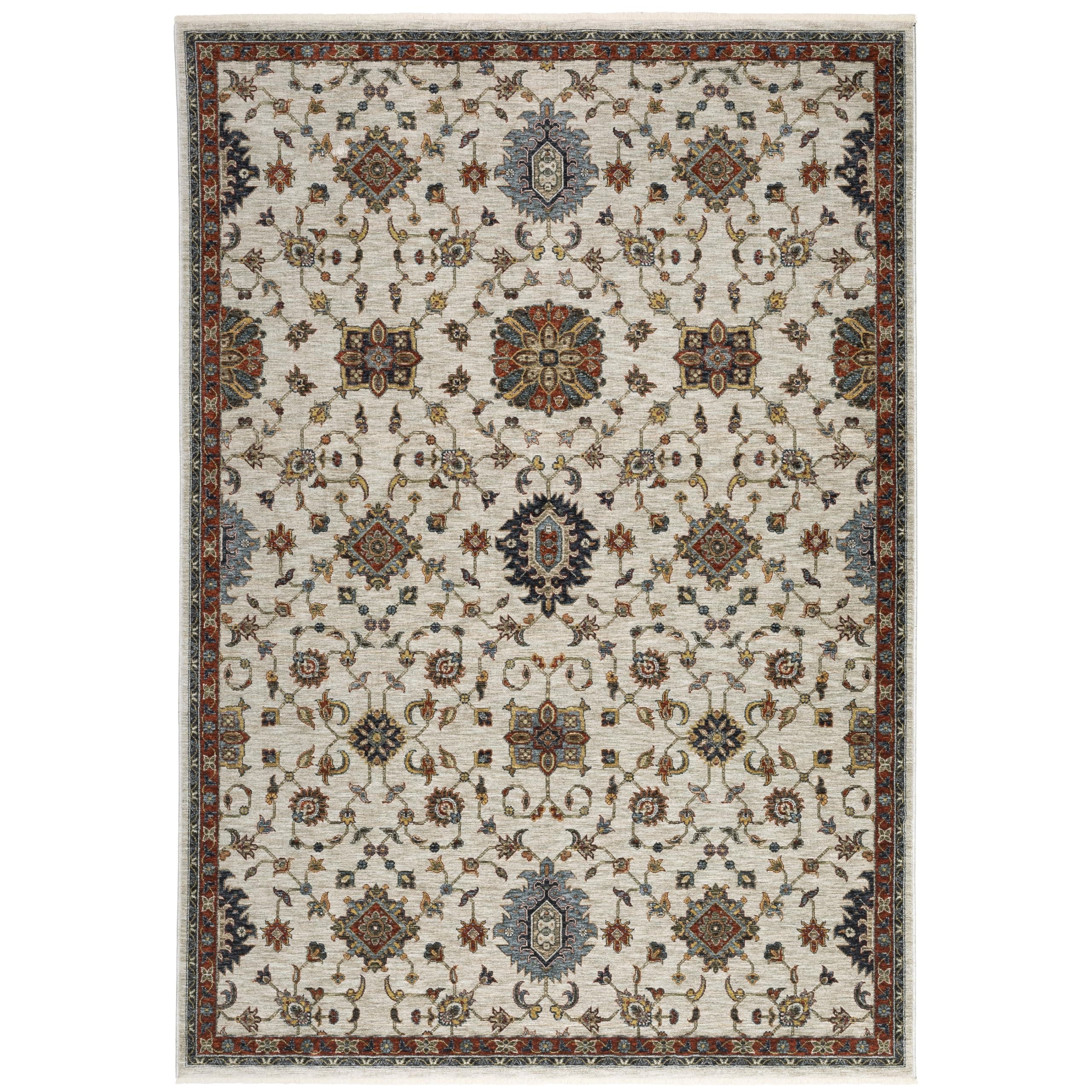 Oriental Weavers Aberdeen Area Rug - 751W1-2' x 3' - in Ivory/Multi - Vintage Inspired, Stain Resistant, Family and Pet Friendly, Entryway, Bathroom Accent Rug