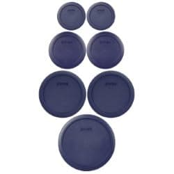 Pyrex 7-Piece Dark Blue Replacement Lid Set for Glass Bowls - Made in USA