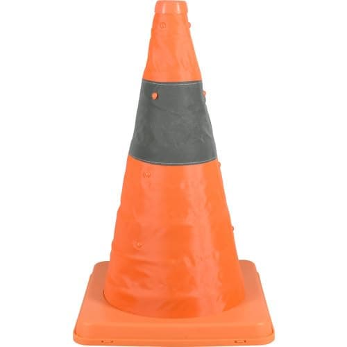 Hillman Collapsible Traffic Safety Cone with Reflective Fabric Stripes (16")