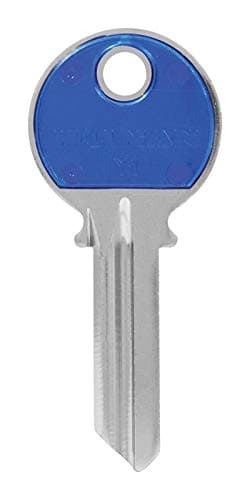 Hillman 5969704 Colorplus Traditional Key House & Office Blank Single Sided Universal Key - Blue & Silver Pack of 5