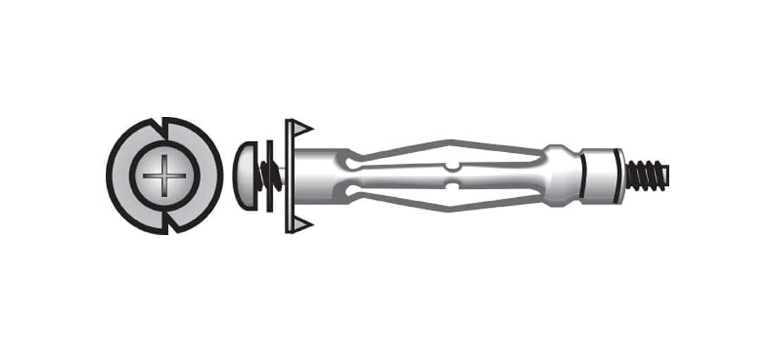 Hillman 1/8 in. Dia. x 1/8 Long in. L Plastic Pan Head Hollow Wall Anchors 100 pk