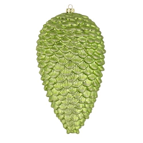 Vickerman 10" Celadon Matte Glitter Pinecone Christmas Ornament. Includes 2 Pieces per Pack.