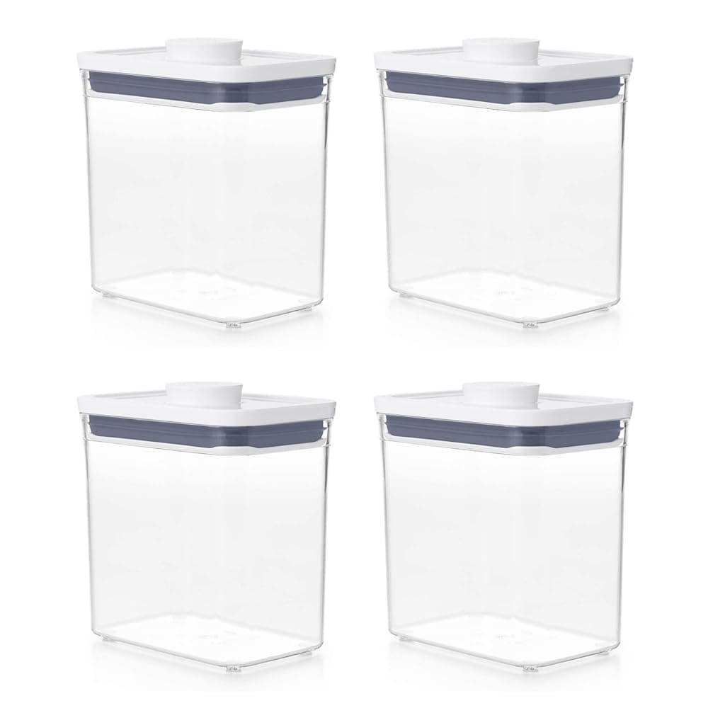 OXO GoodGrips POP Container - Airtight Food Storage - 1.7 Qt Rectangle (Set of 4) for Coffee and More