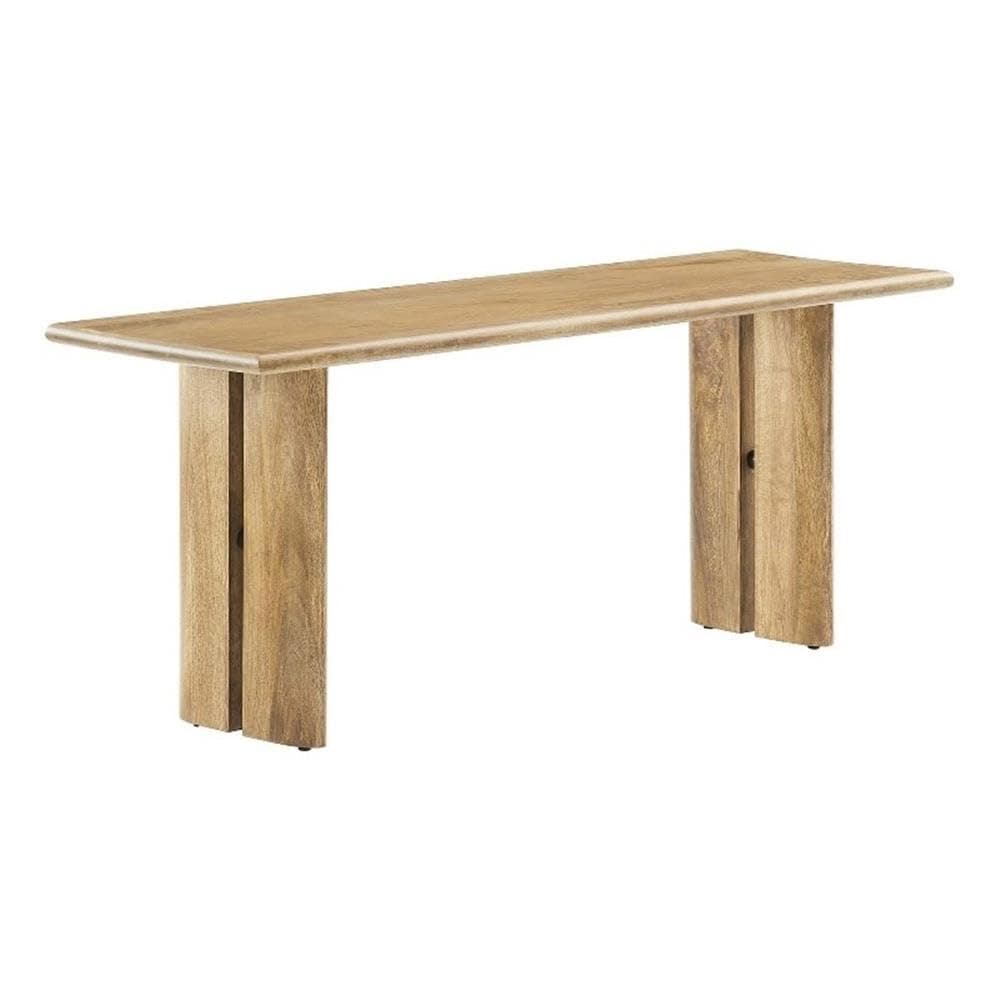 Modway Amistad 46" Solid Wood Modern Farmhouse Dining Bench in Oak