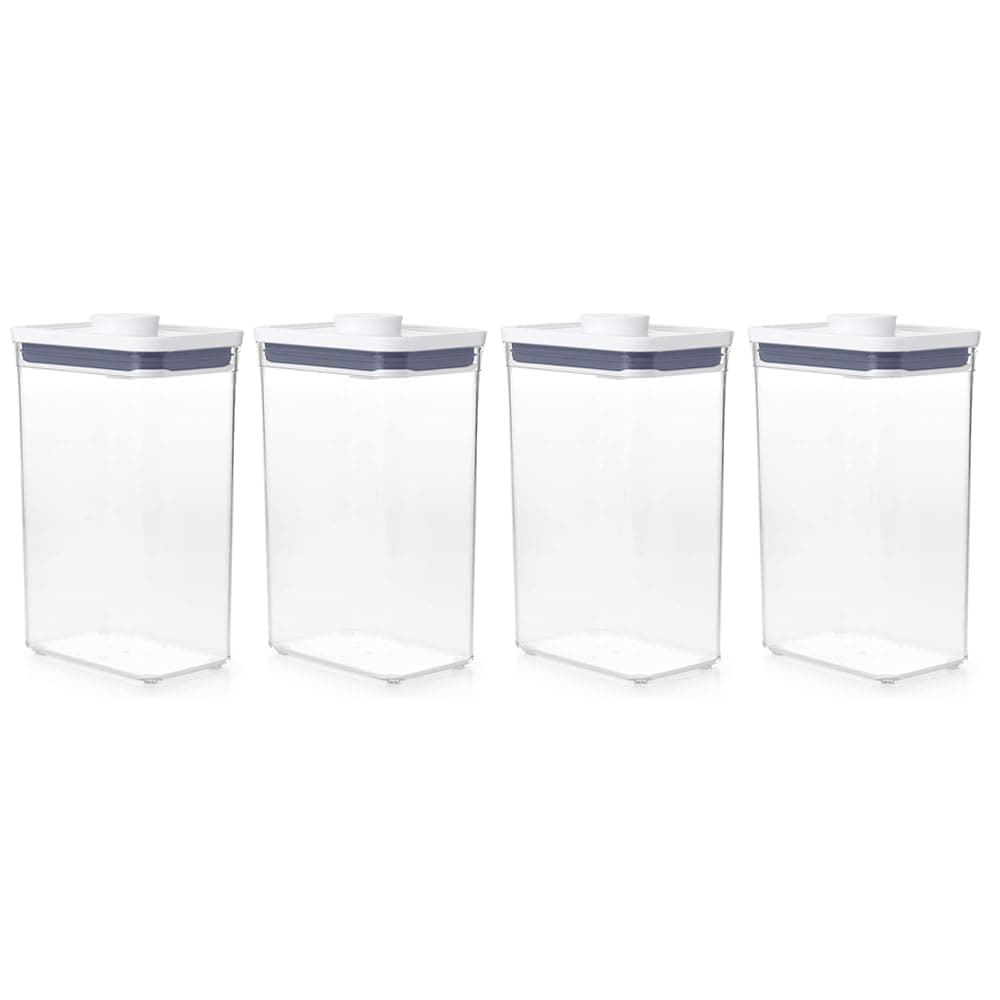 OXO Good Grips POP Container - Airtight Food Storage - 2.7 Qt Rectangle (Set of 4) for Rice and More