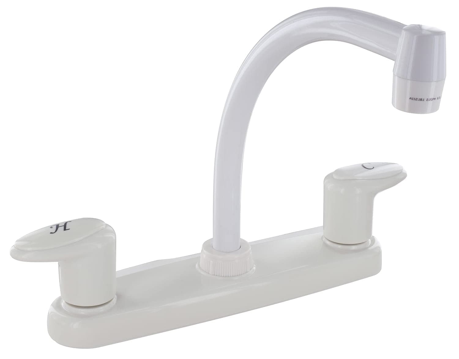 Valterra Phoenix Faucets by PF221202 Catalina Two-Handle 8" Kitchen Faucet with Hi-Arc Spout - White