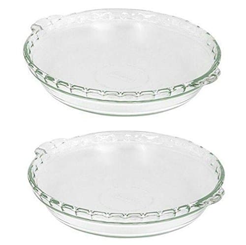 Pyrex 24-CM Basics 9.5 Glass Pie Plate Dish (2-Pack) - Made in USA