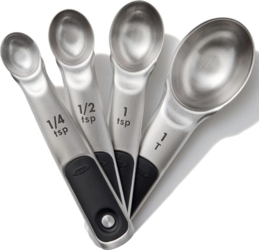 OXO Good Grips 4 Piece Stainless Steel Measuring Spoons with Magnetic Snaps