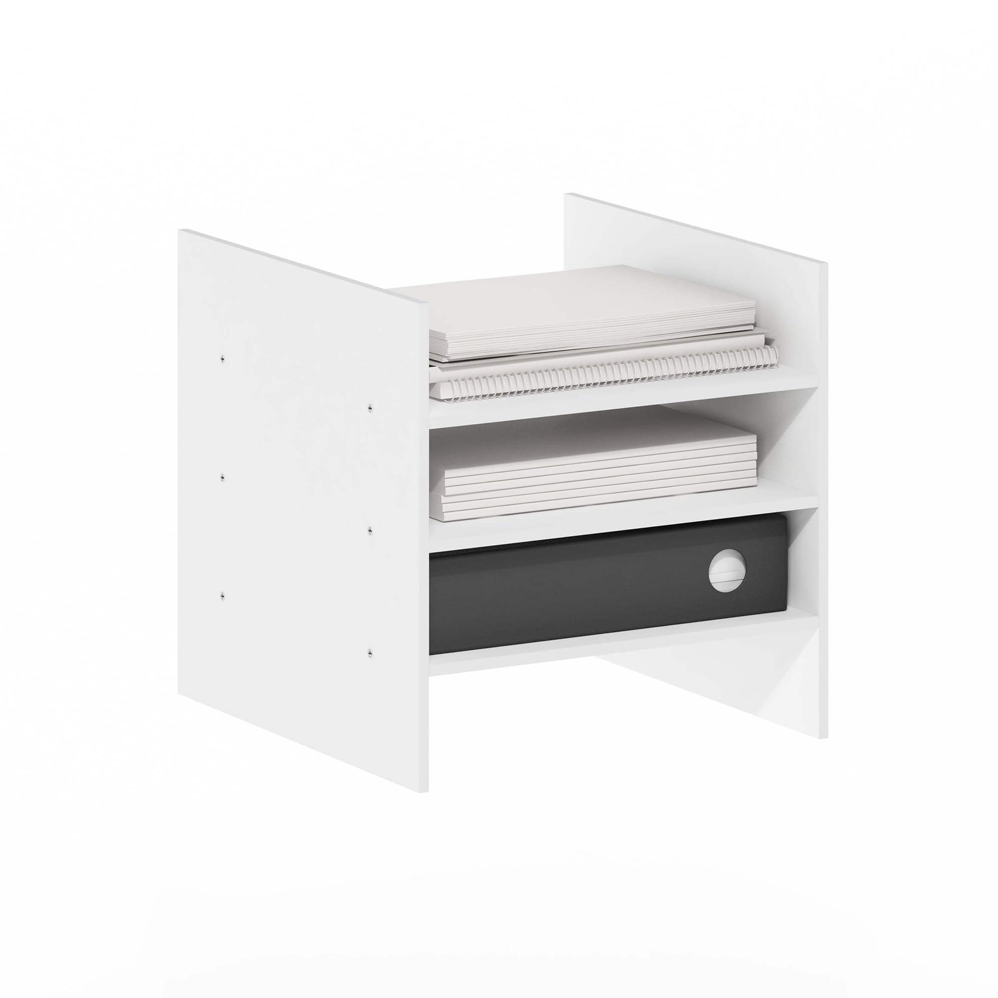 Furinno Cubicle Cube Insert, 3-Shelf Cube Organizer, Fits into Furinno Extra Thick Cubes, for Organizers and Storage, White (Does not fit IKEA Kallax Shelving)