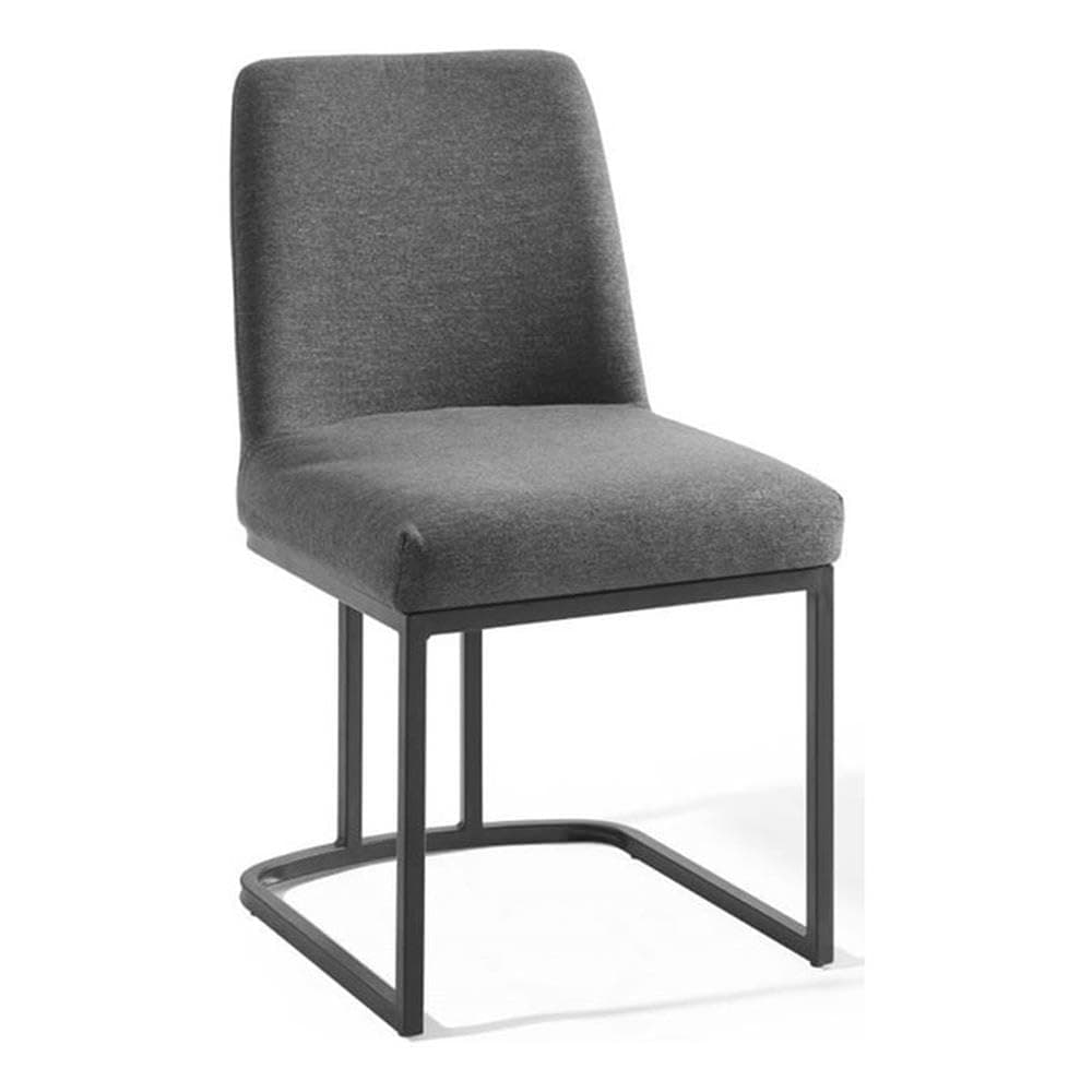 Modway Amplify Sled Base Upholstered Fabric Dining Side Chair, Black Charcoal