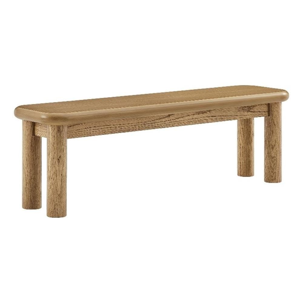 Modway Alvia 58 Inch Dining Bench in Weathered Oak – Rectangular Wood Bench for Dining Table or Entryway