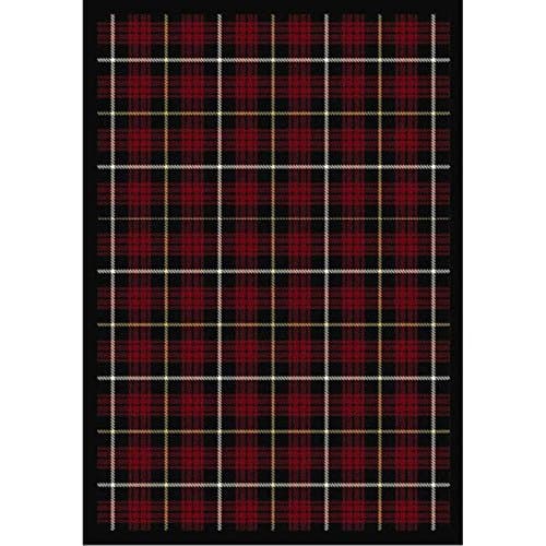 Joy Carpets Kaleidoscope Bit O' Scotch Whimsical Area Rugs, Lumberjack Red