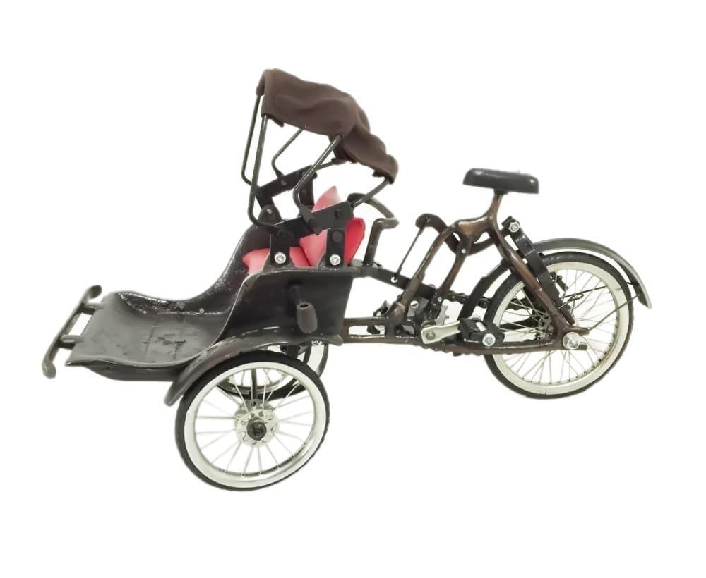 D-Art Handcrafted Brass Vintage Penang Bicycle RickSaw